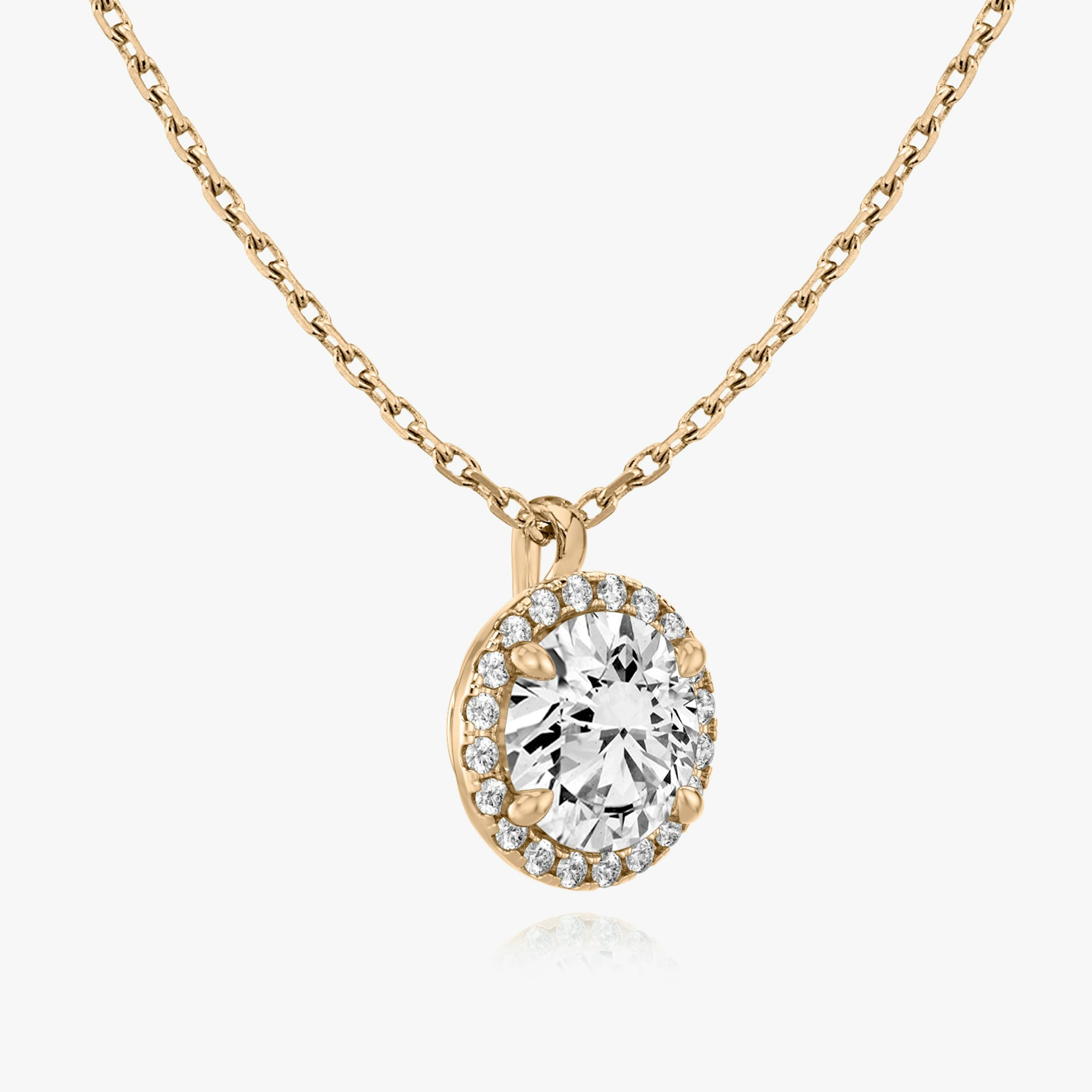 Halo Pendant | Round Brilliant | 14k | Rose Gold | caratWeight: 0.75ct