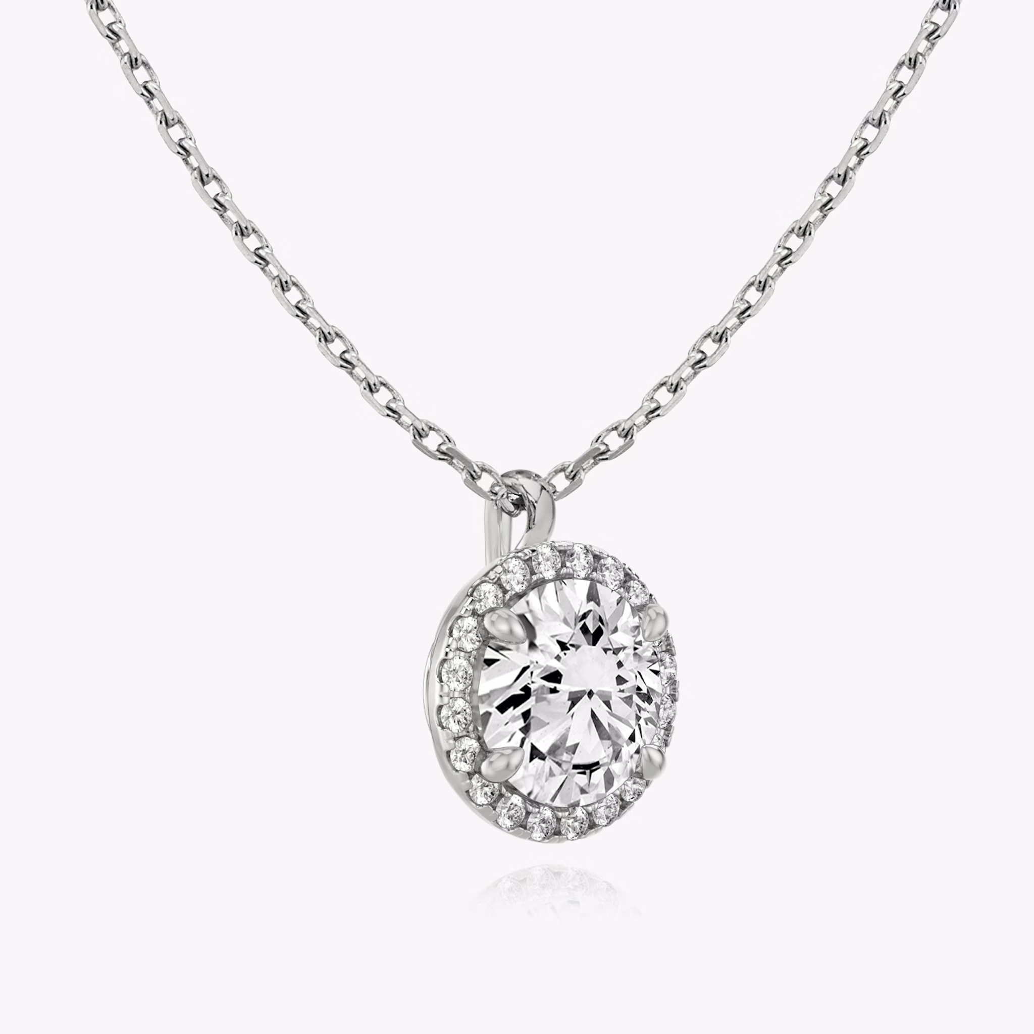 Halo Pendant | Round Brilliant | 14k | White Gold | caratWeight: 0.50ct