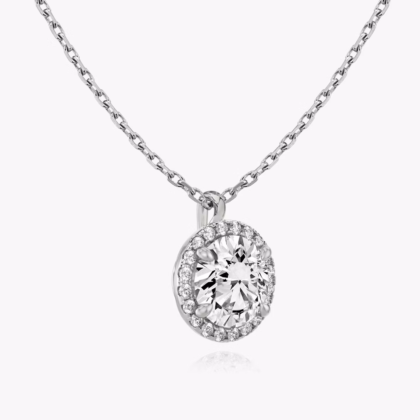 Halo Pendant | Round Brilliant | 14k | White Gold | caratWeight: 0.25ct