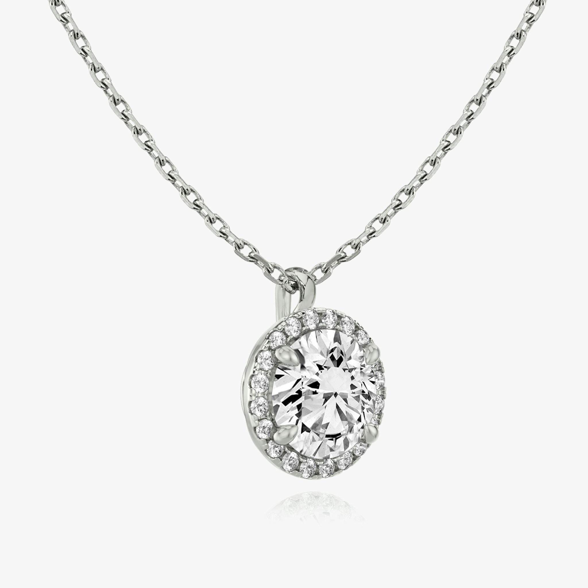 Halo Pendant | Round Brilliant | 14k | White Gold | caratWeight: 0.50ct