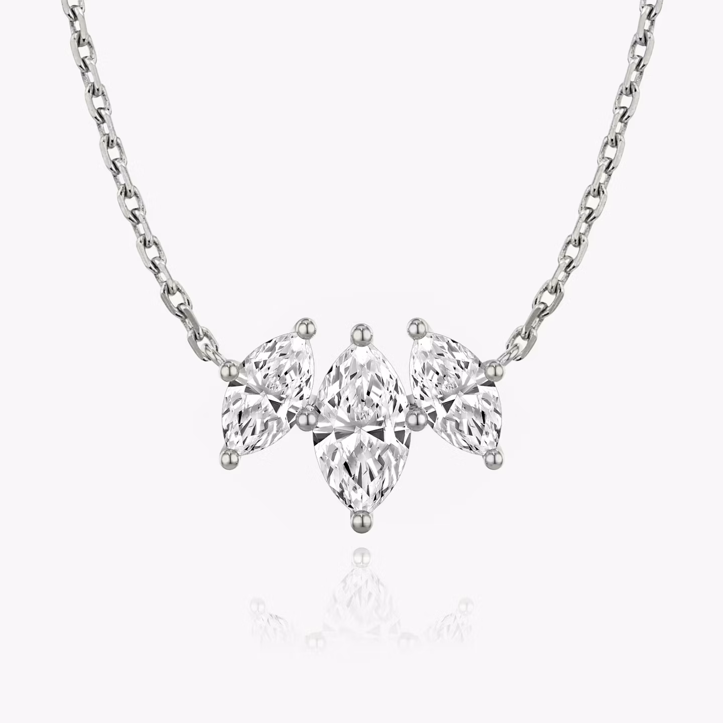 Arc Necklace Marquise | White Gold