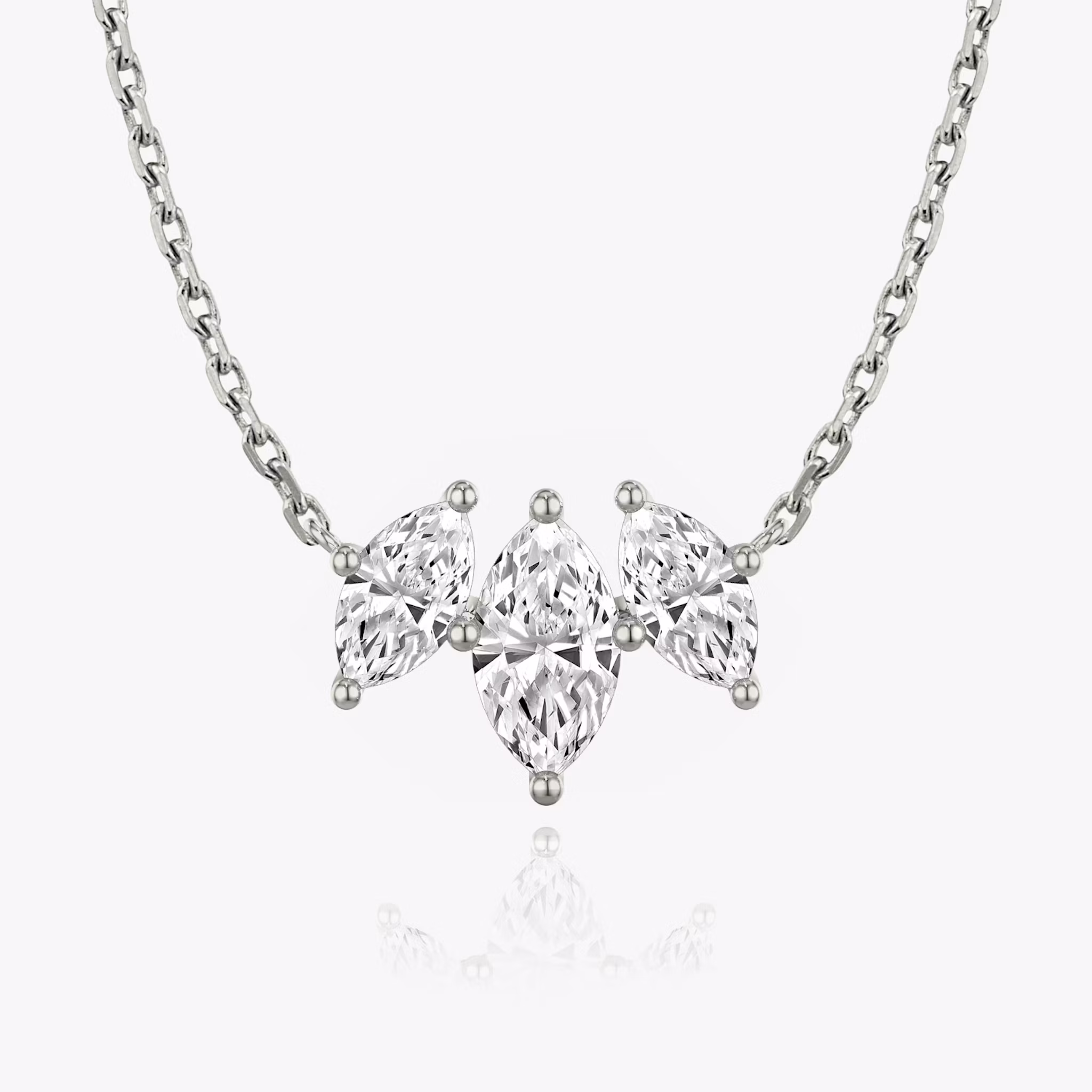 Arc Necklace Marquise | White Gold
