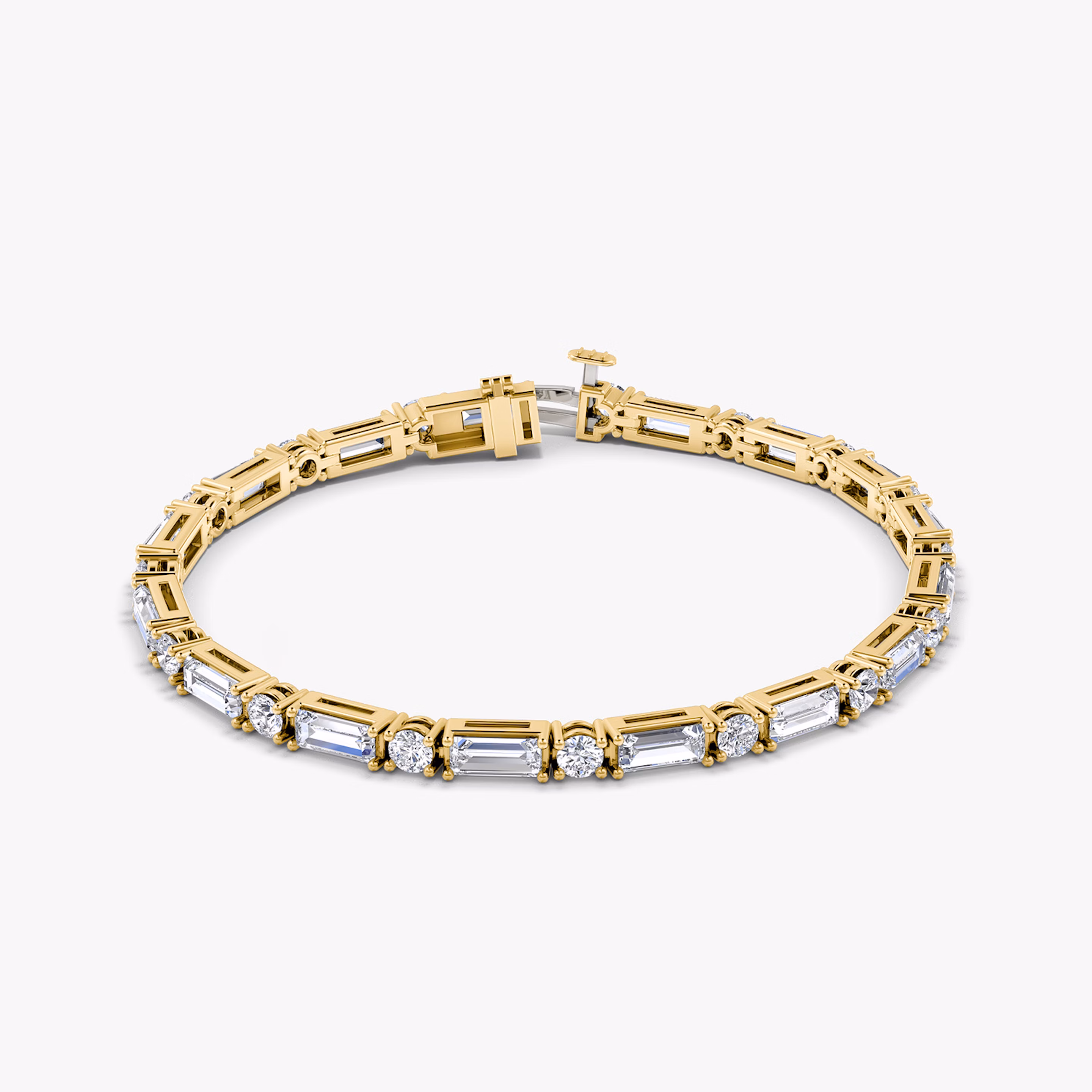 Round Brilliant and Baguette Tennis Bracelet