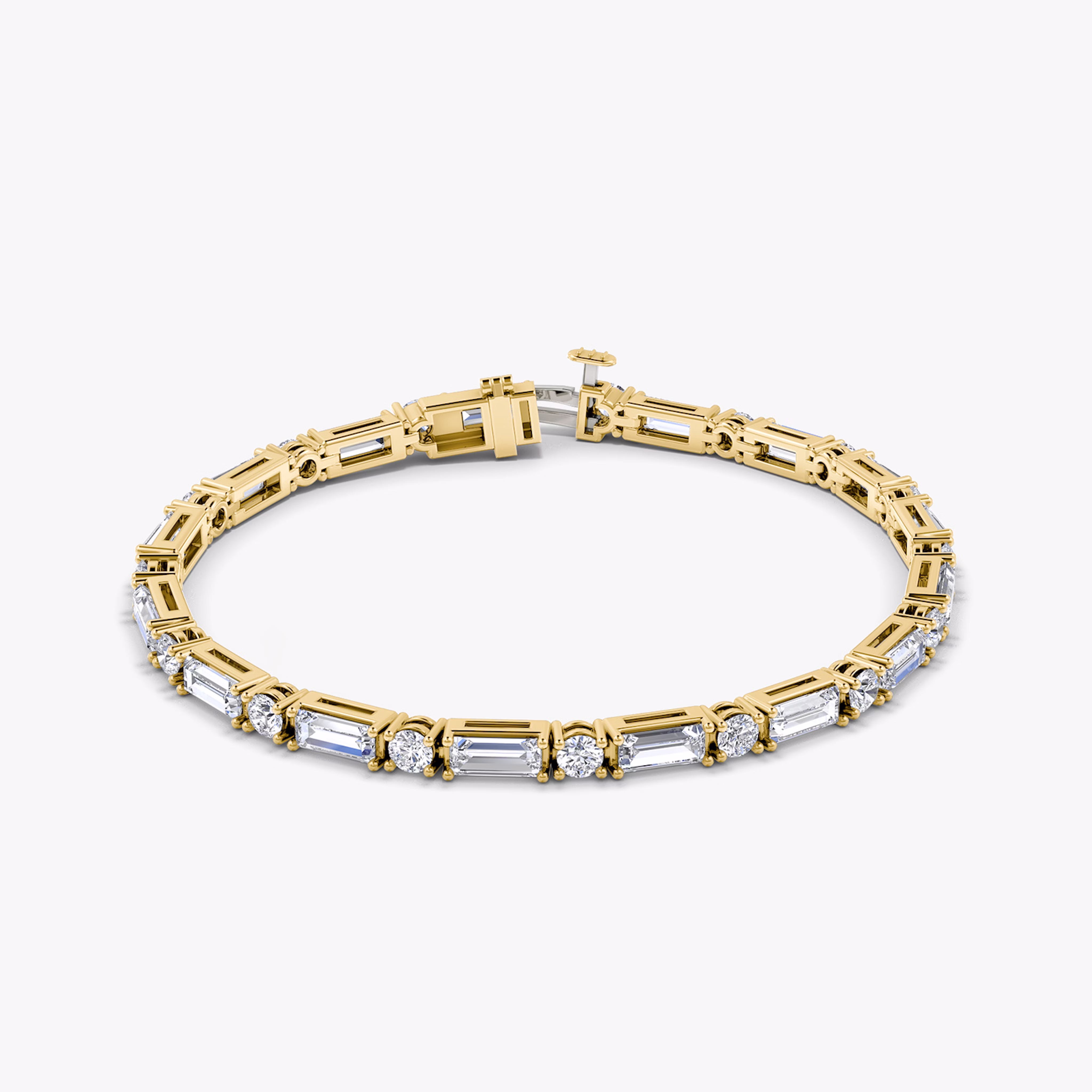 Round Brilliant and Baguette Tennis Bracelet