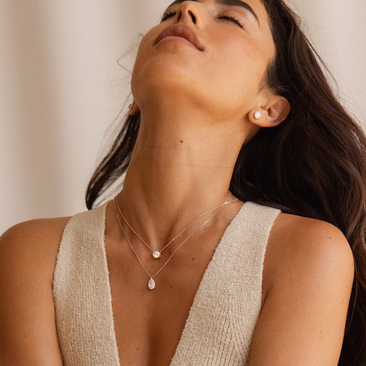 Halo Pendant | Pear | 14k | Rose Gold | caratWeight: 0.50ct