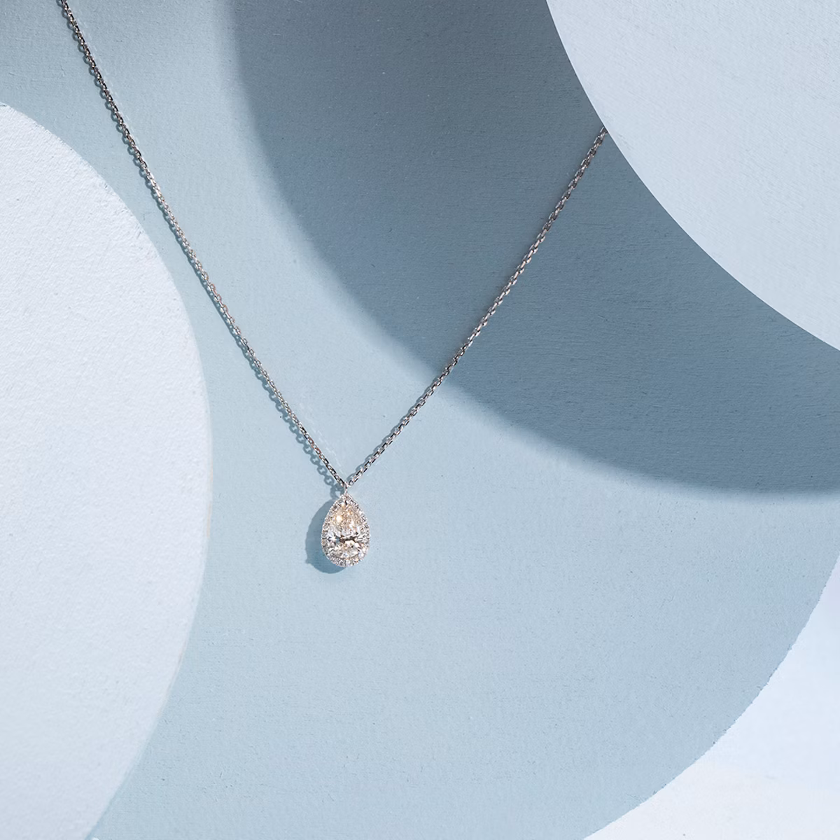 Halo Pendant | Pear | 14k | Rose Gold | caratWeight: 0.50ct