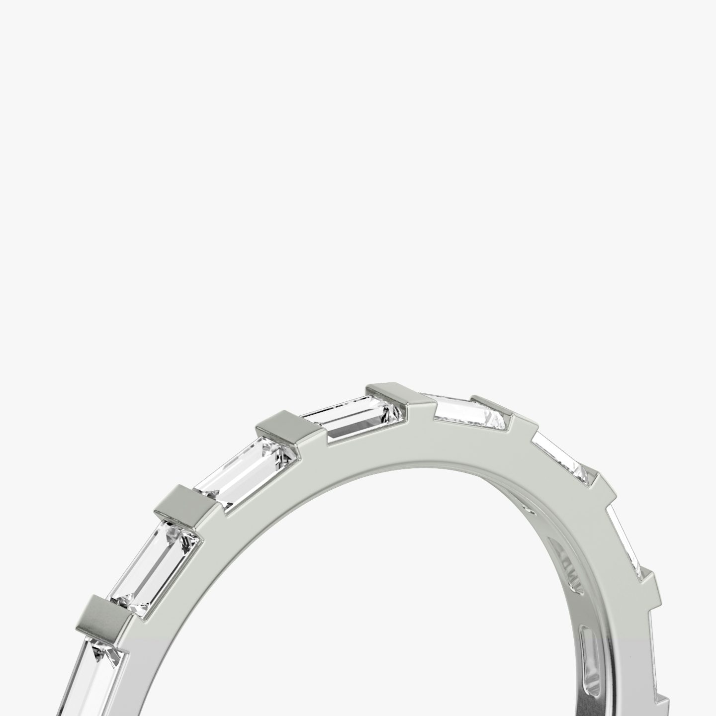 The Baguette Bar Band | Baguette | 18k | White Gold | bandStyle: full