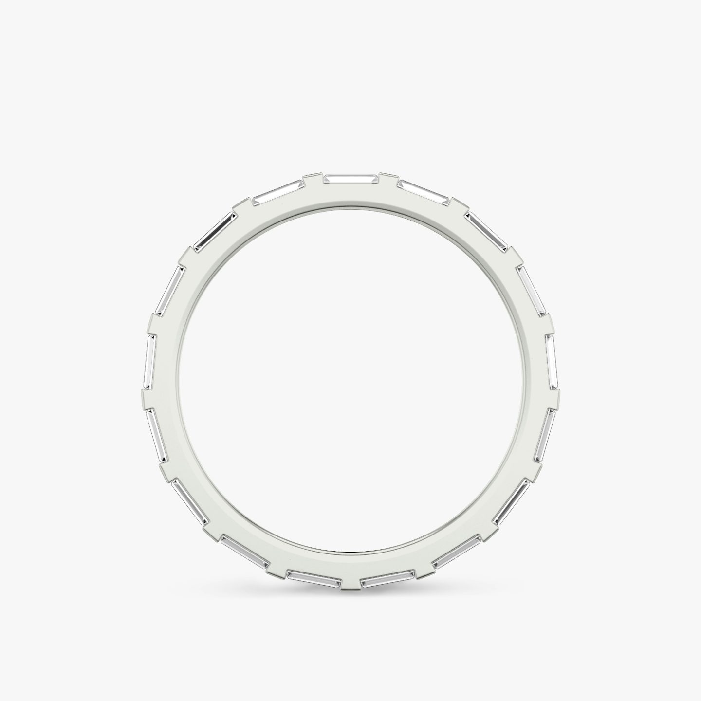 The Baguette Bar Band | Baguette | 18k | White Gold | bandStyle: full