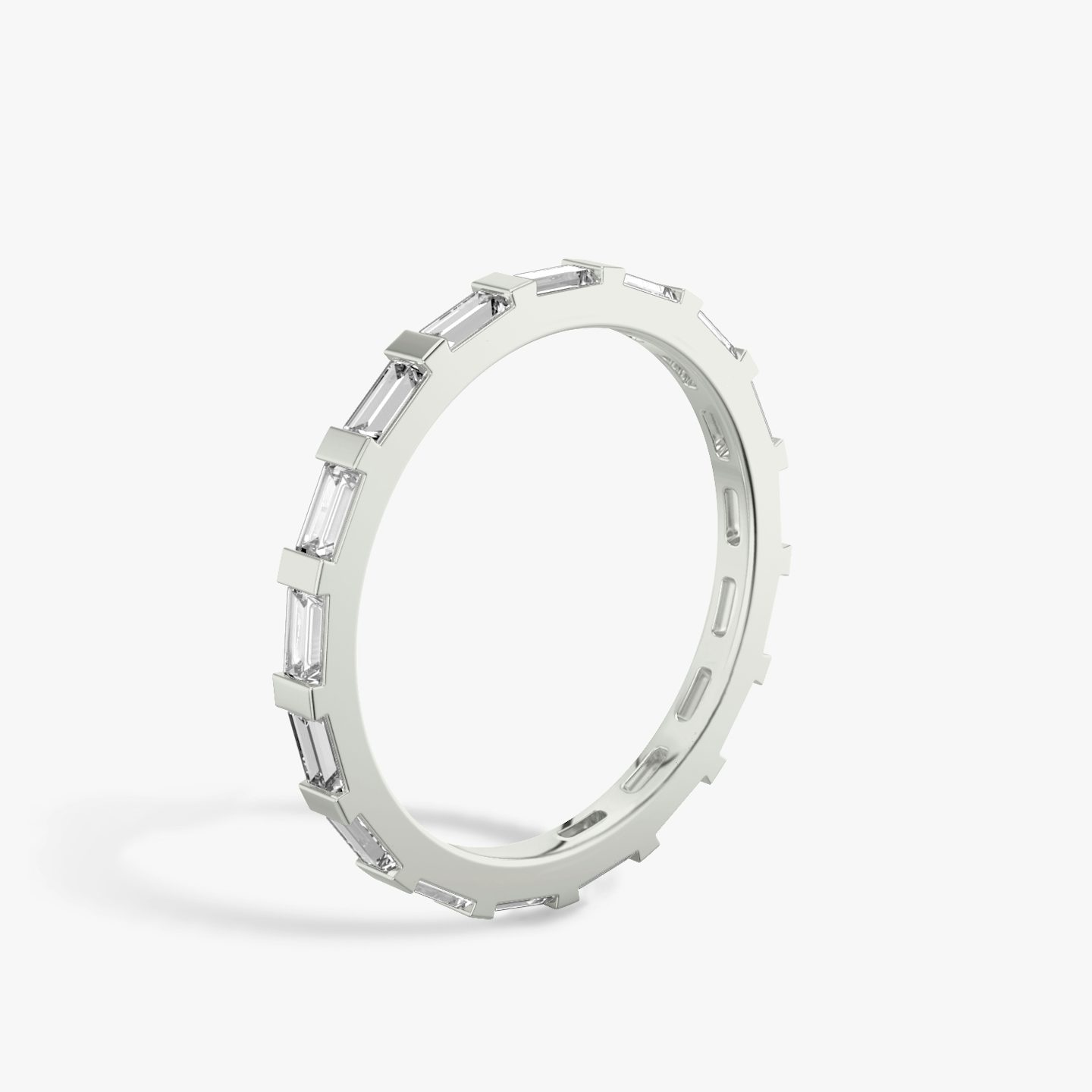 The Baguette Bar Band | Baguette | 18k | White Gold | bandStyle: full