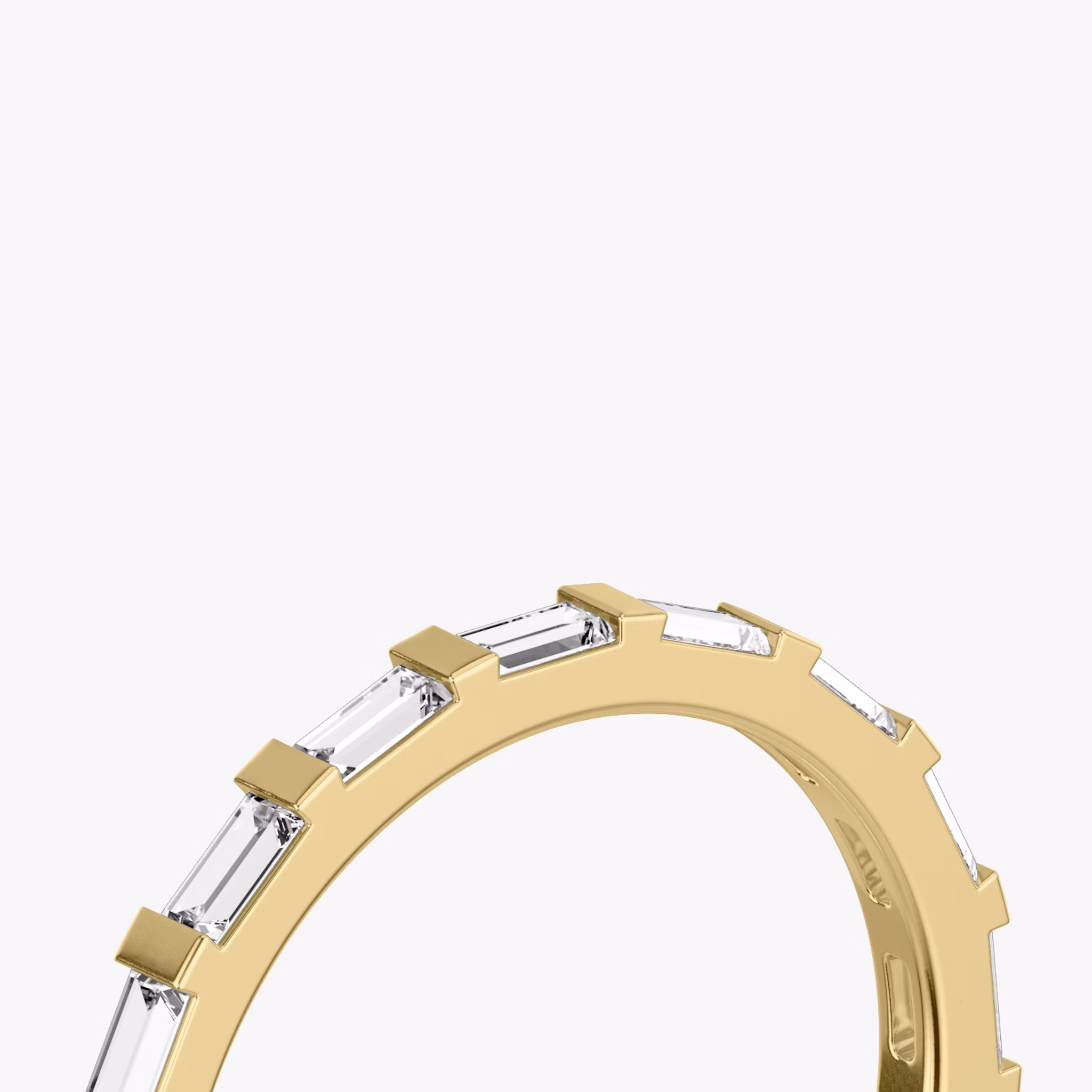 The Baguette Bar Band | Baguette | 18k | Yellow Gold | bandStyle: full