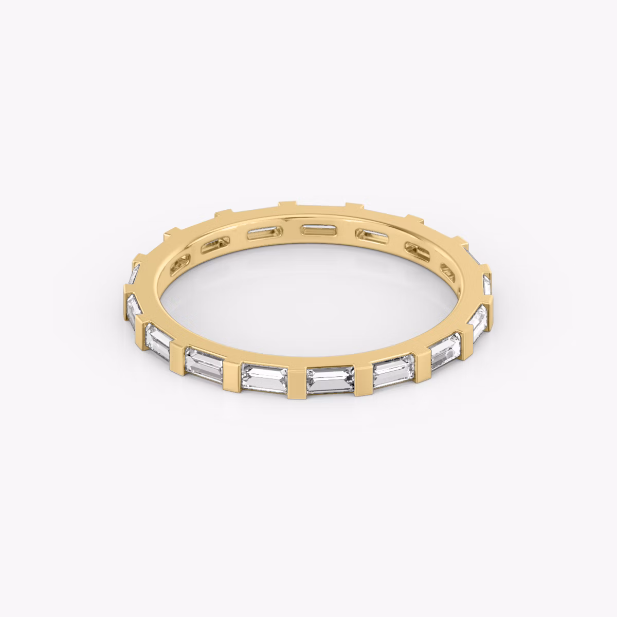 The Baguette Bar Band | Baguette | 18k | Yellow Gold | bandStyle: full
