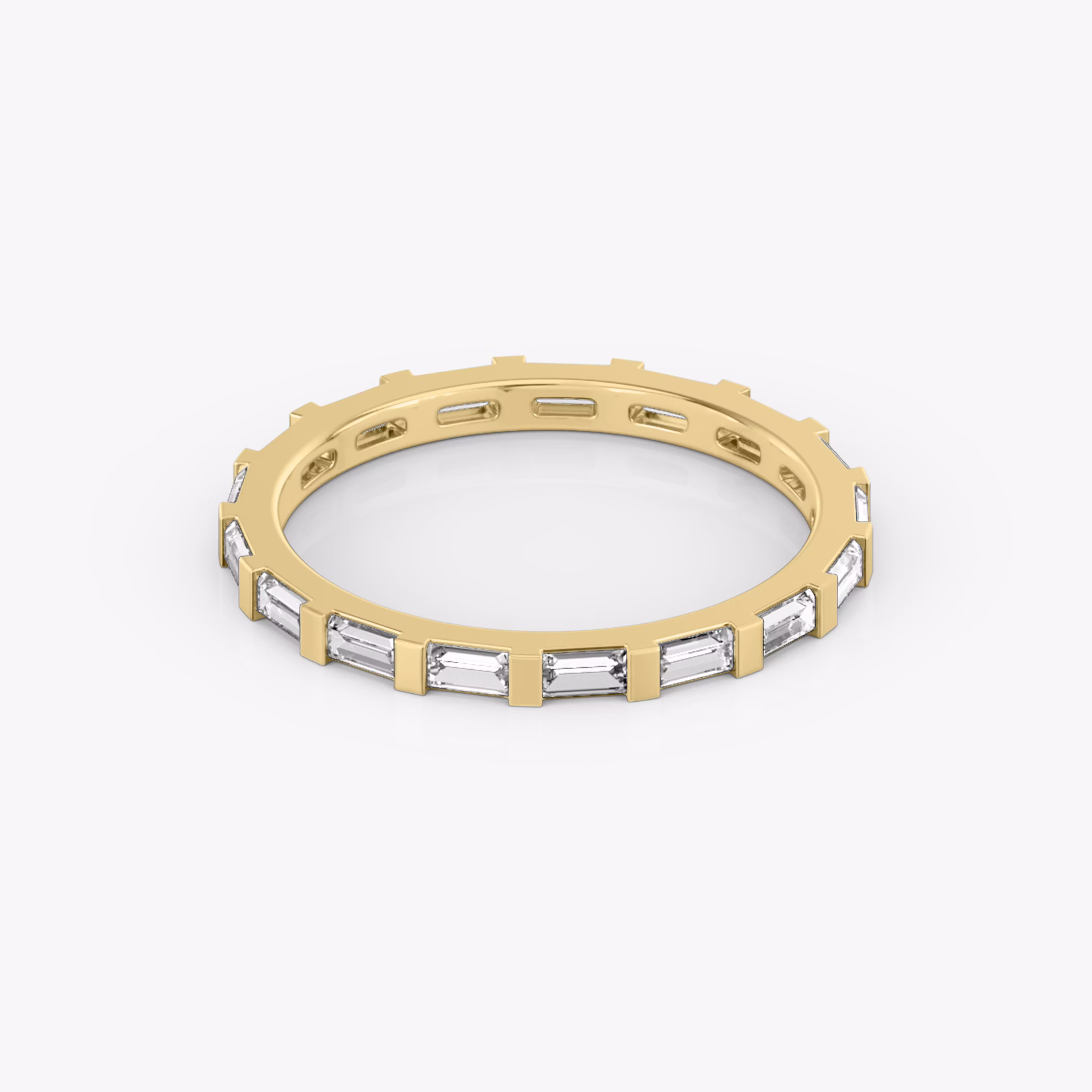 The Baguette Bar Band | Baguette | 18k | Yellow Gold | bandStyle: full