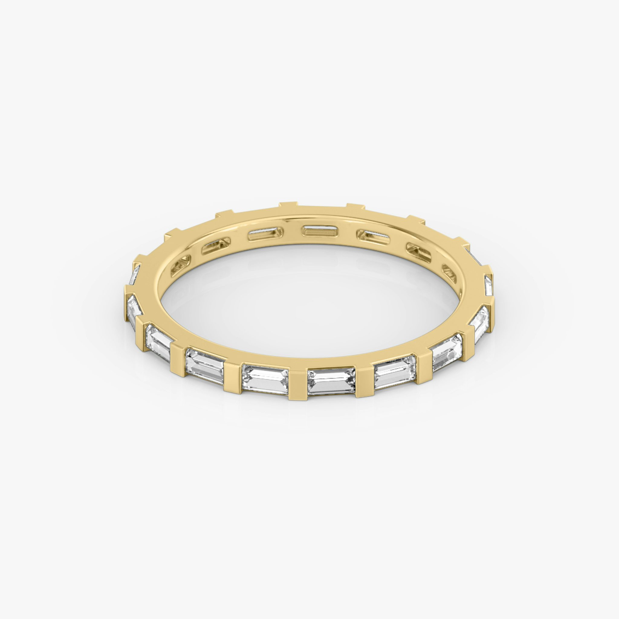 The Baguette Bar Band | Baguette | 18k | Yellow Gold | bandStyle: full