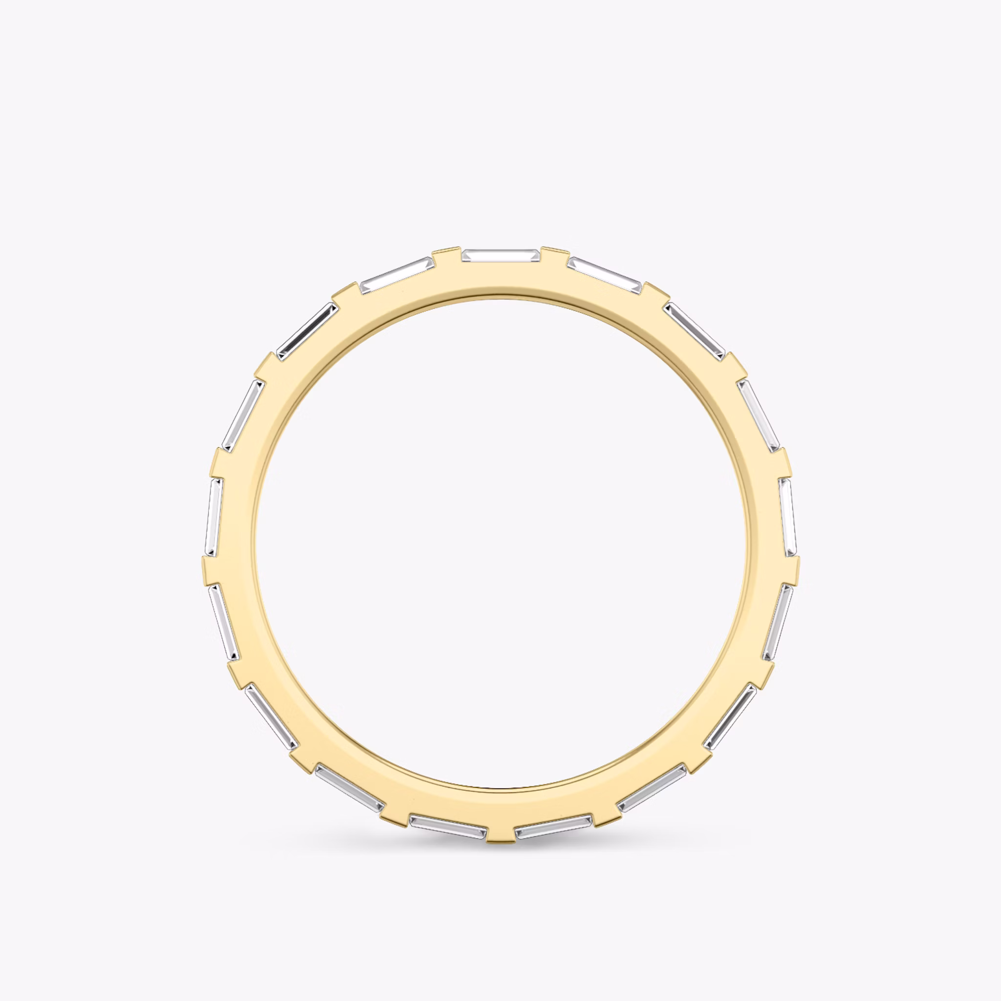 The Baguette Bar Band | Baguette | 18k | Yellow Gold | bandStyle: full