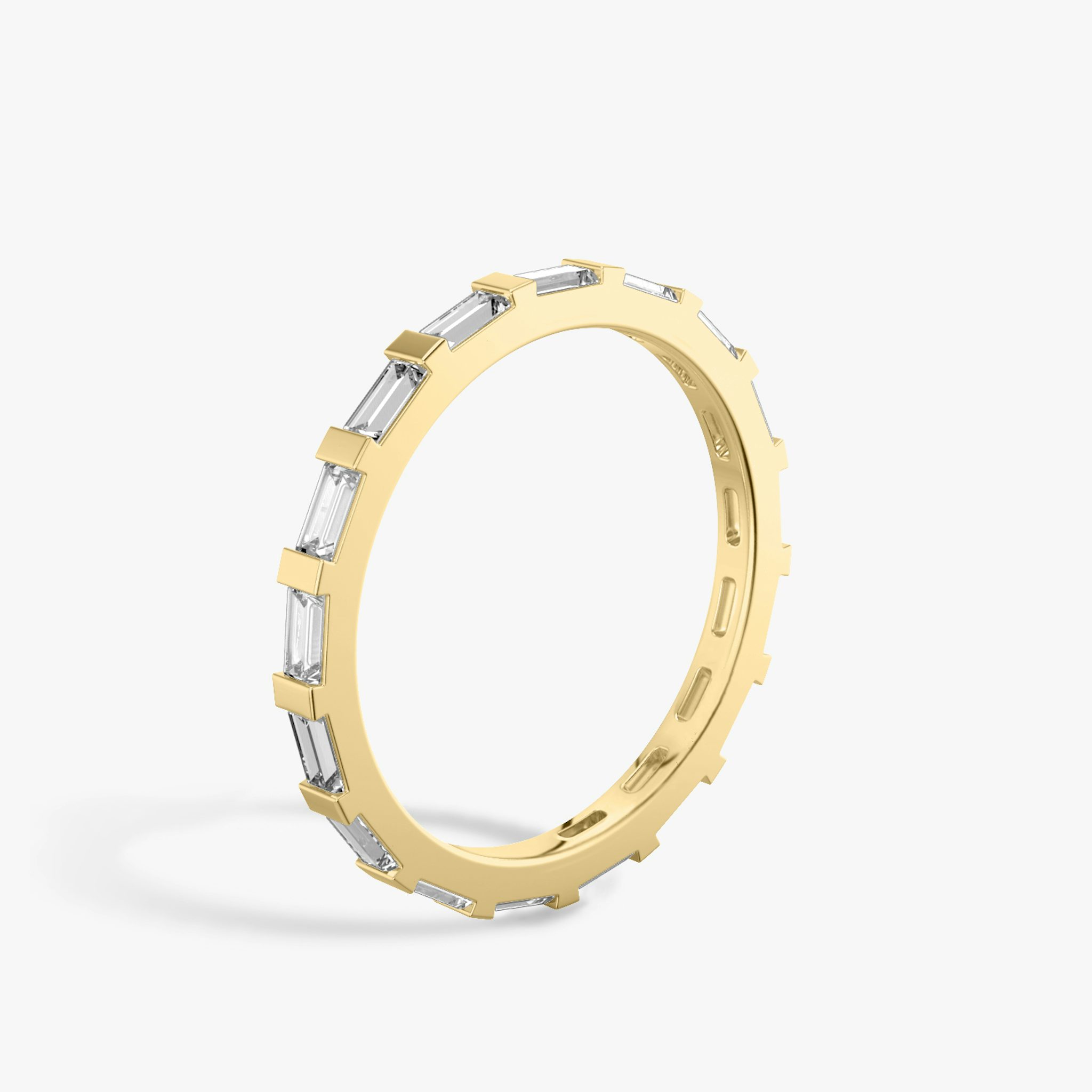 The Baguette Bar Band | Baguette | 18k | Yellow Gold | bandStyle: full