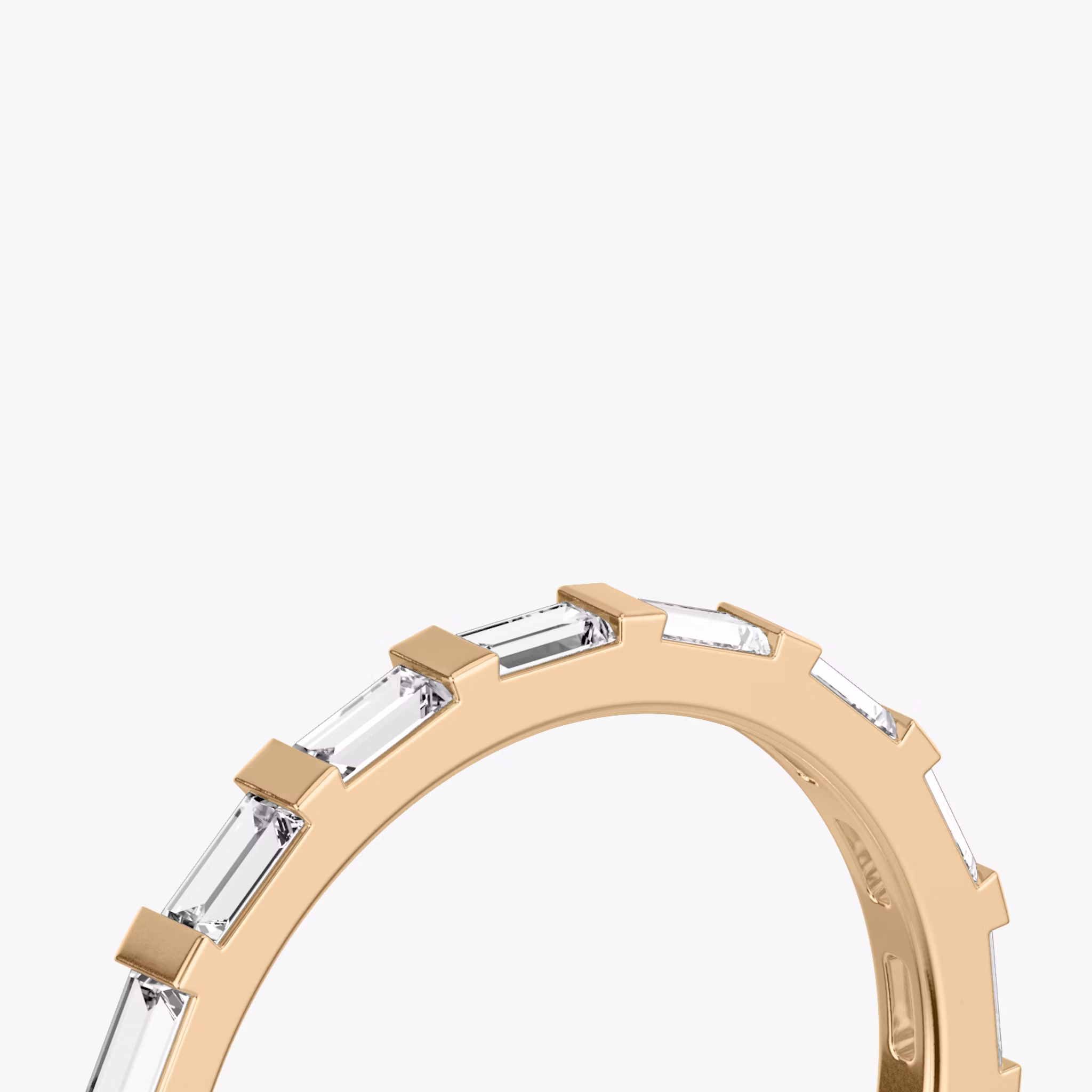 The Baguette Bar Band | Baguette | 14k | Rose Gold | bandStyle: full
