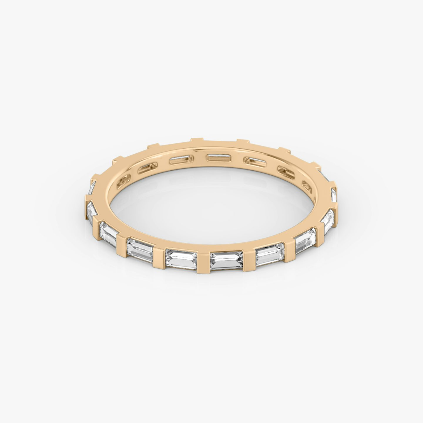 The Baguette Bar Band | Baguette | 14k | Rose Gold | bandStyle: full