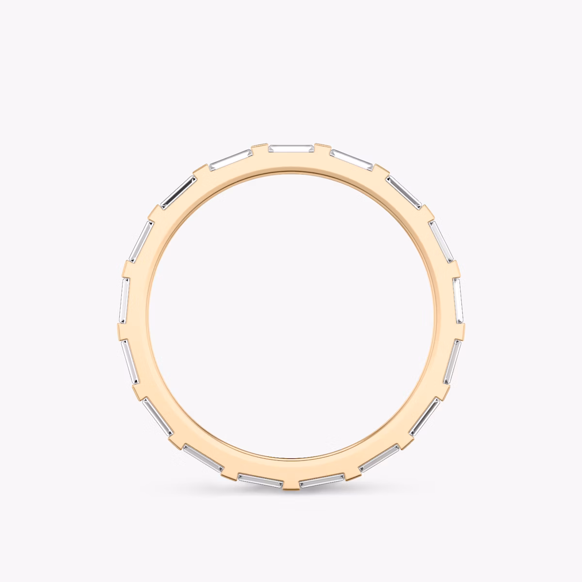 The Baguette Bar Band | Baguette | 14k | Rose Gold | bandStyle: full