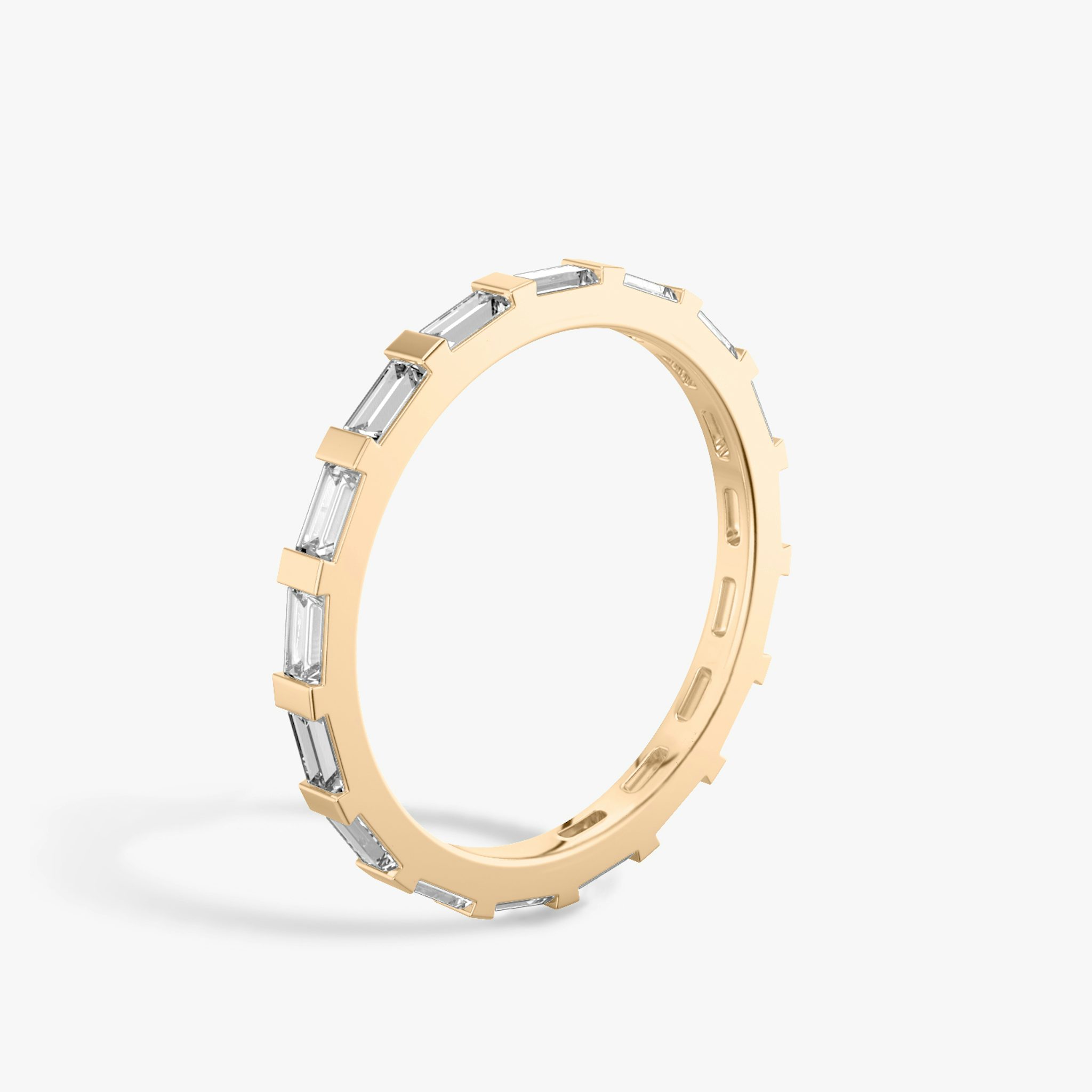 The Baguette Bar Band | Baguette | 14k | Rose Gold | bandStyle: full
