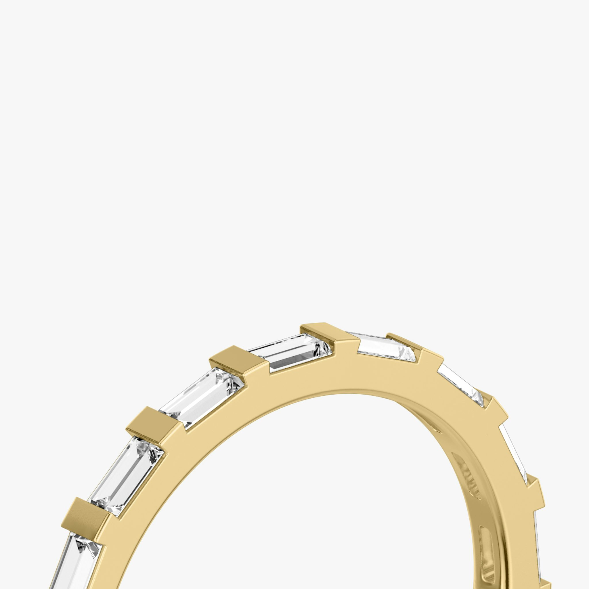 The Baguette Bar Band | Baguette | 18k | Yellow Gold | bandStyle: half
