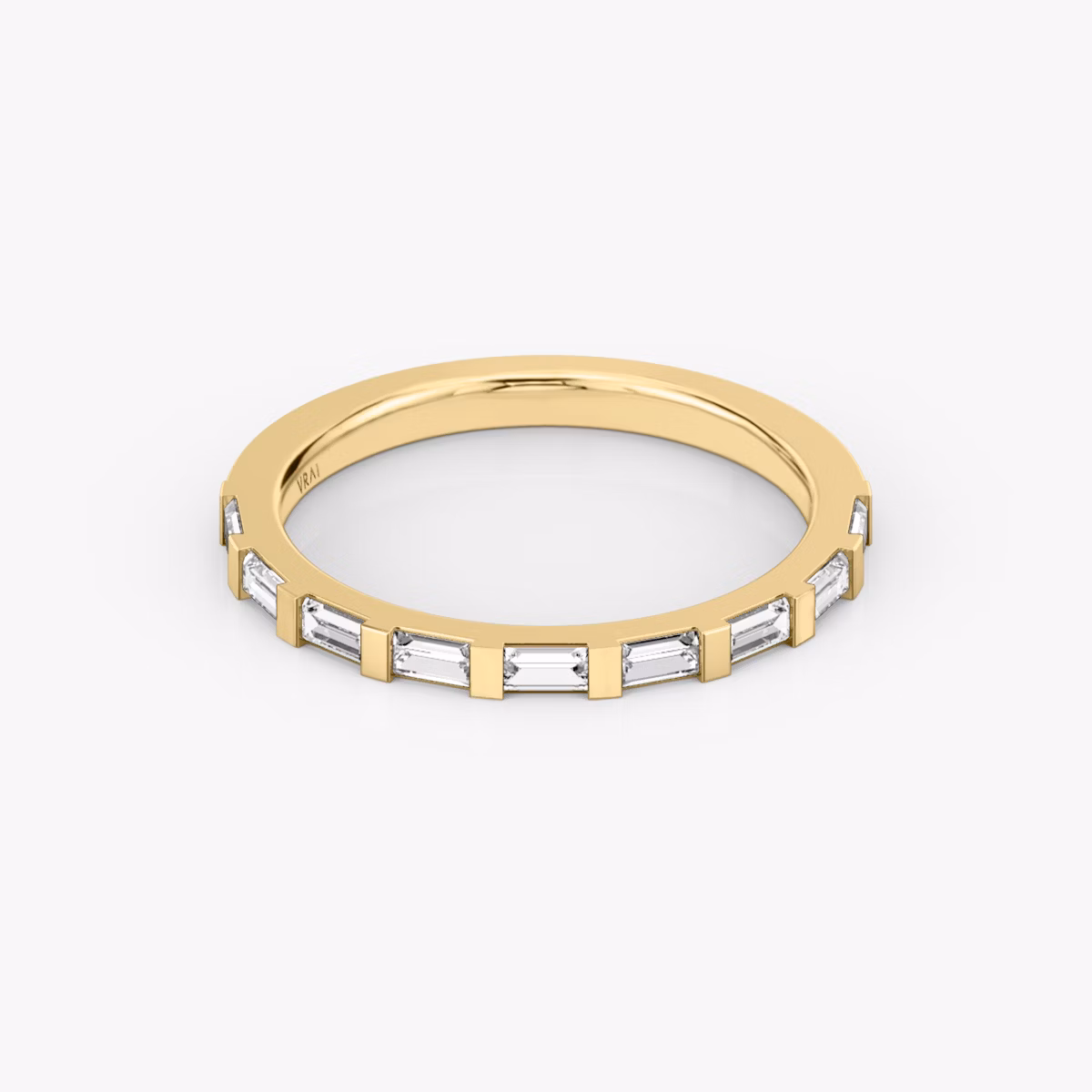 El Anillo Baguette Bar | Baguette | 18k | Oro amarillo | bandStyle: half