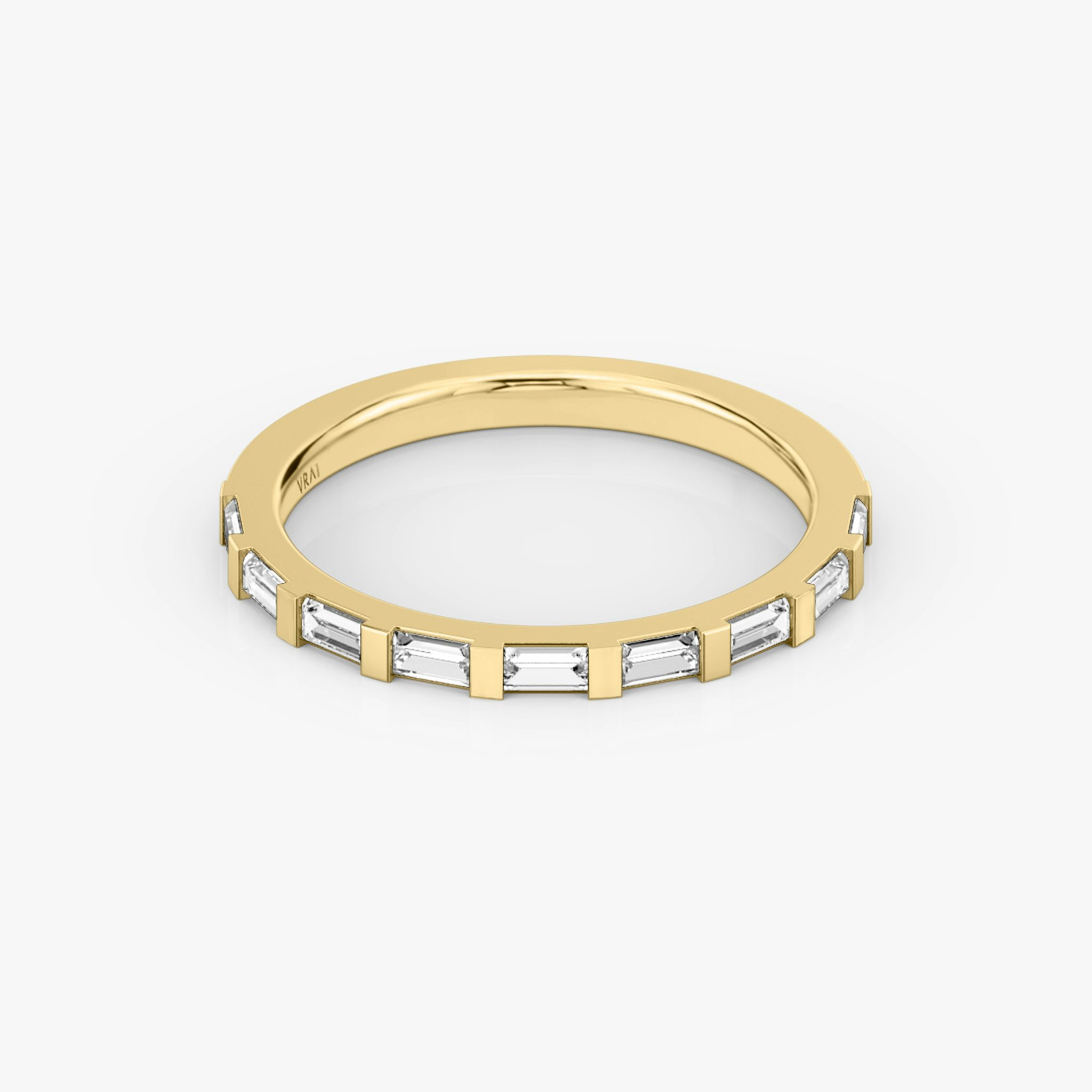 The Baguette Bar Band | Baguette | 18k | Yellow Gold | bandStyle: half