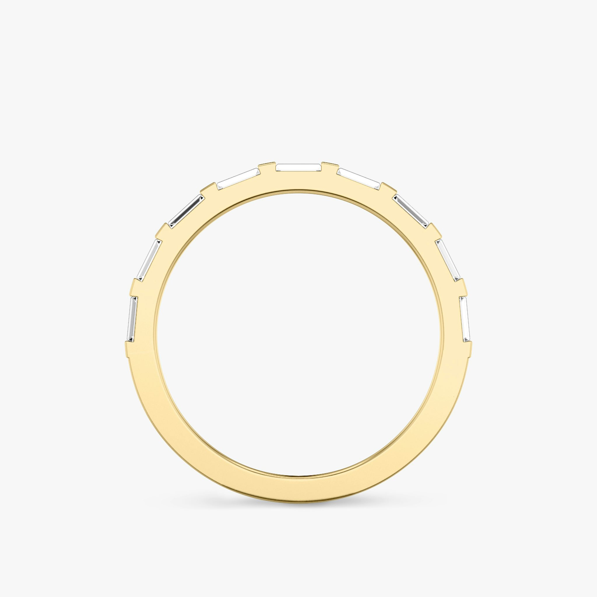 The Baguette Bar Band | Baguette | 18k | Yellow Gold | bandStyle: half