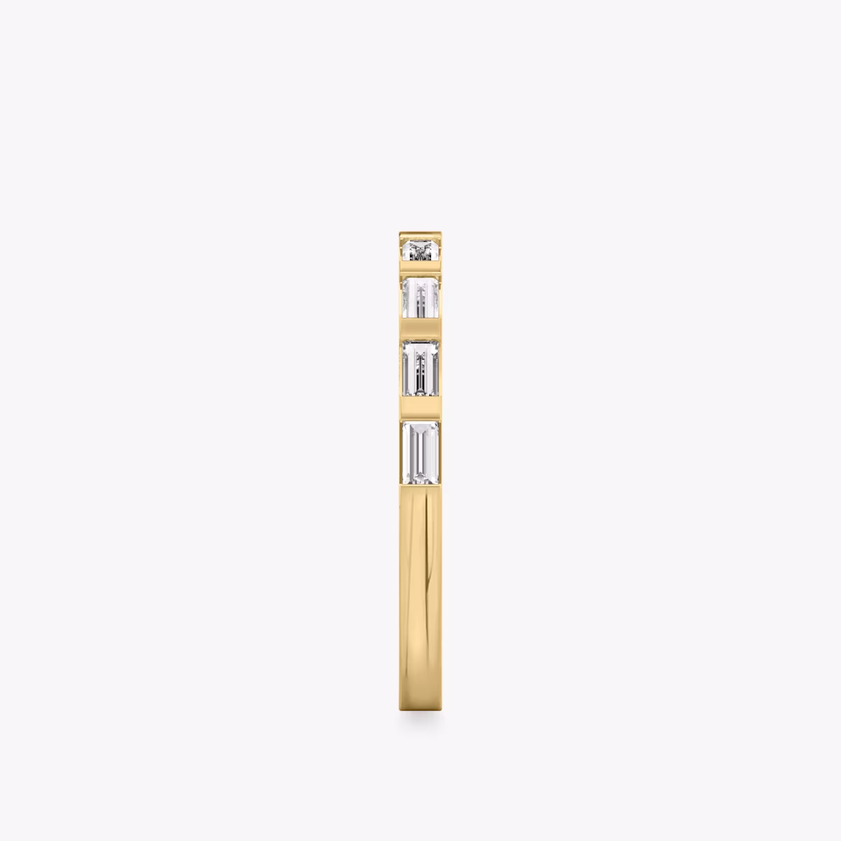 El Anillo Baguette Bar | Baguette | 18k | Oro amarillo | bandStyle: half