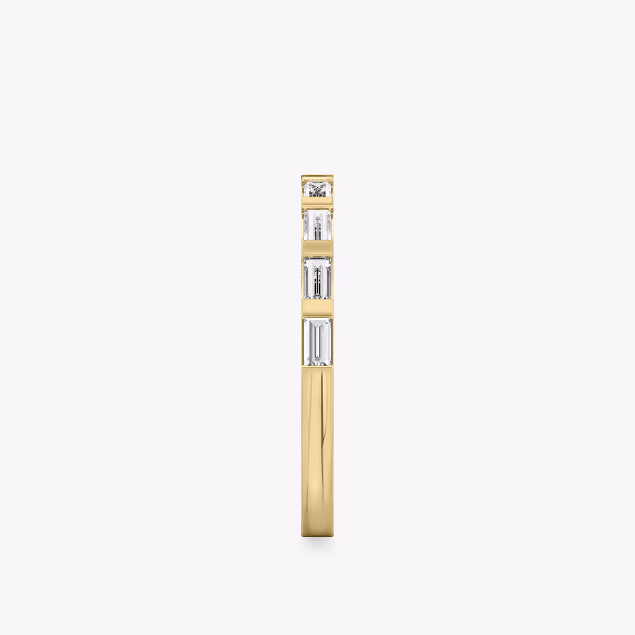 The Baguette Bar Band | Baguette | 18k | Yellow Gold | bandStyle: half