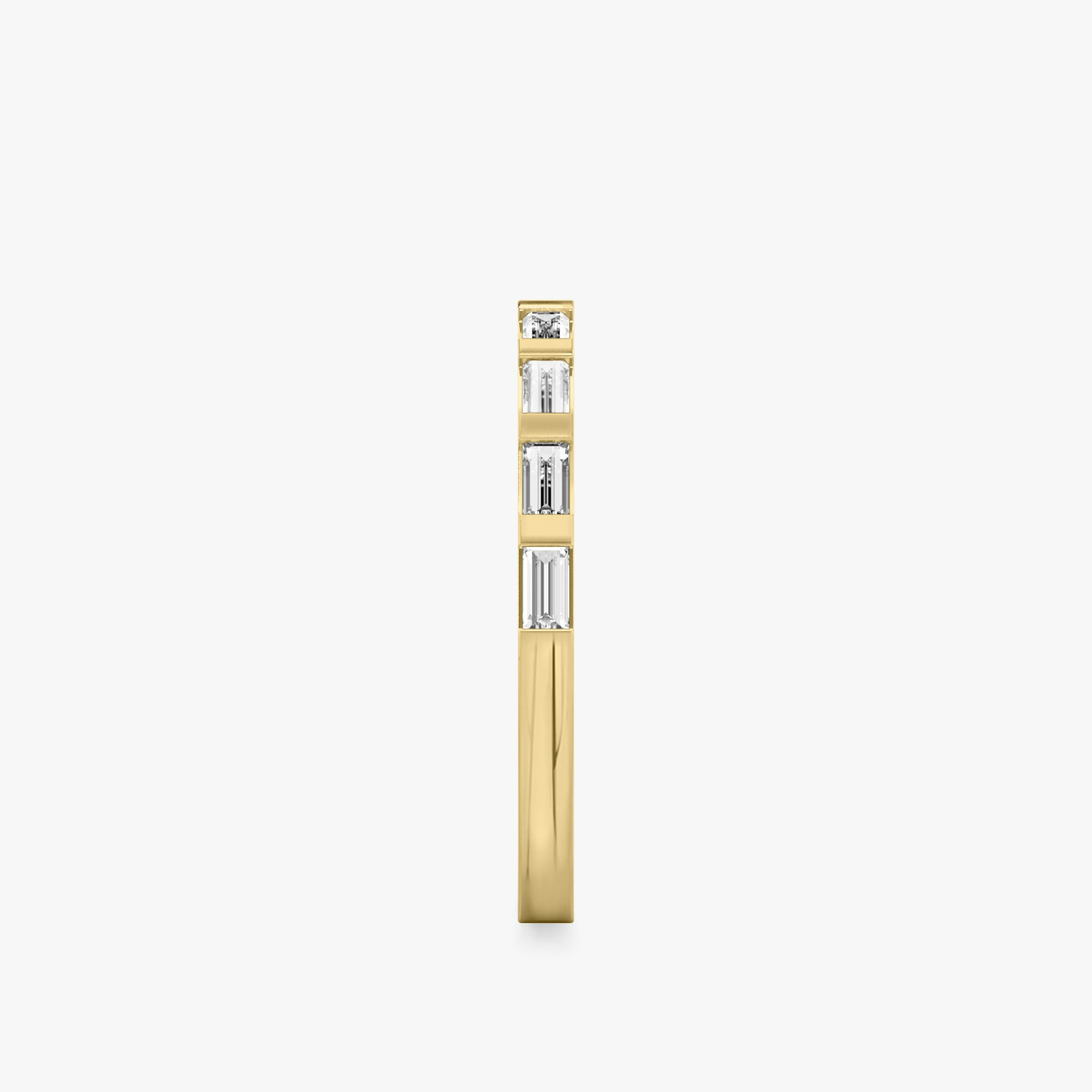 The Baguette Bar Band | Baguette | 18k | Yellow Gold | bandStyle: half
