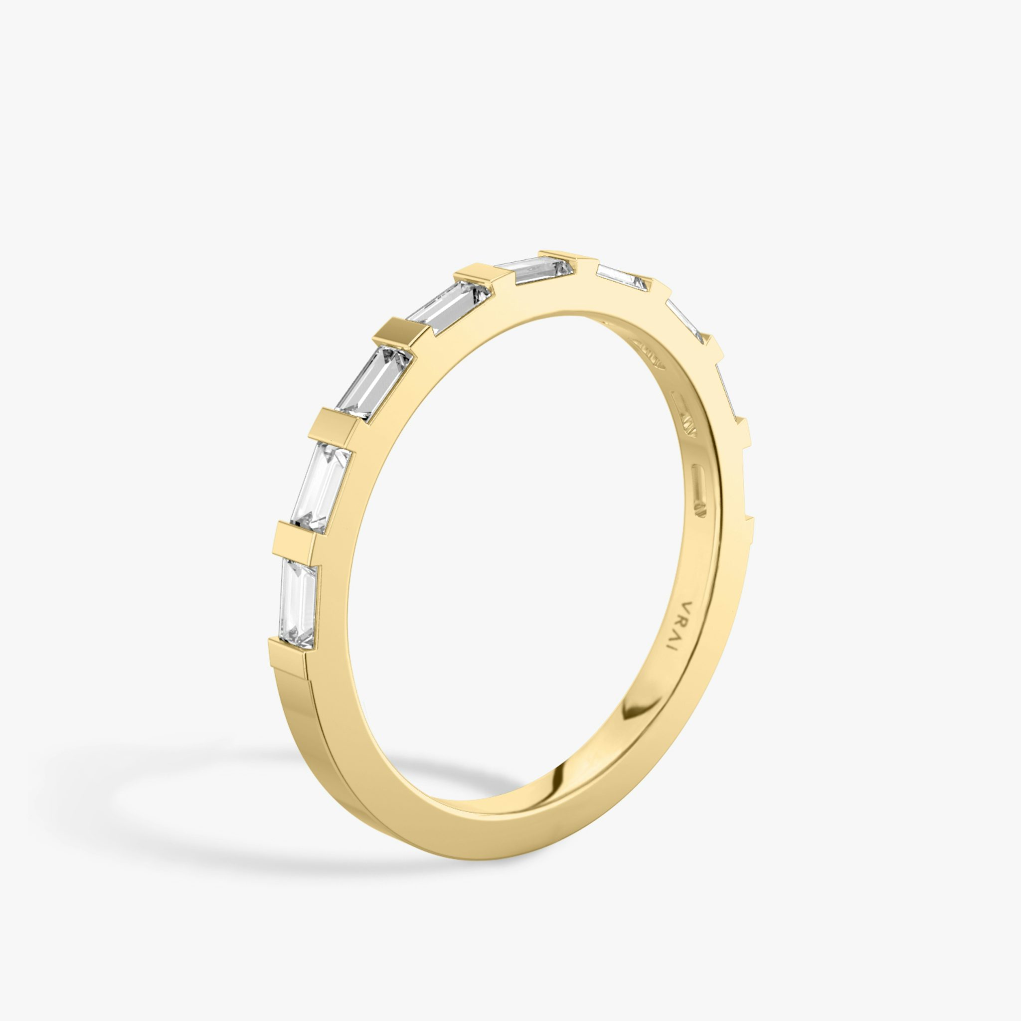 The Baguette Bar Band | Baguette | 18k | Yellow Gold | bandStyle: half