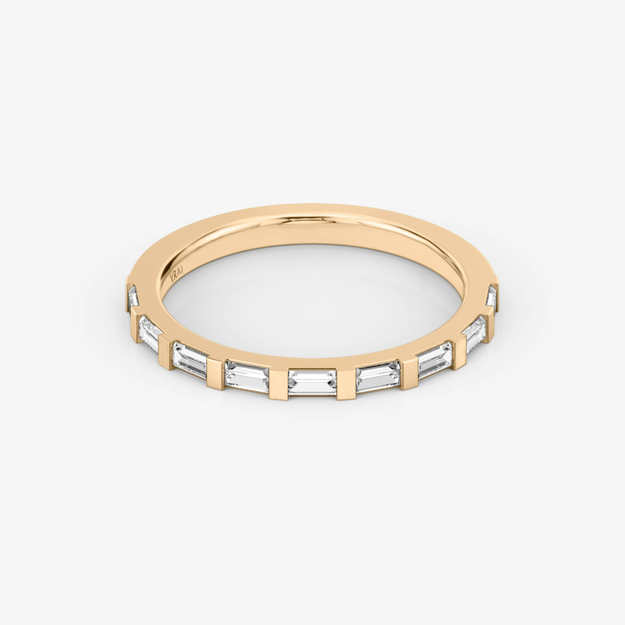 El Anillo Baguette Bar | Baguette | 14k | Oro rosa | bandStyle: half