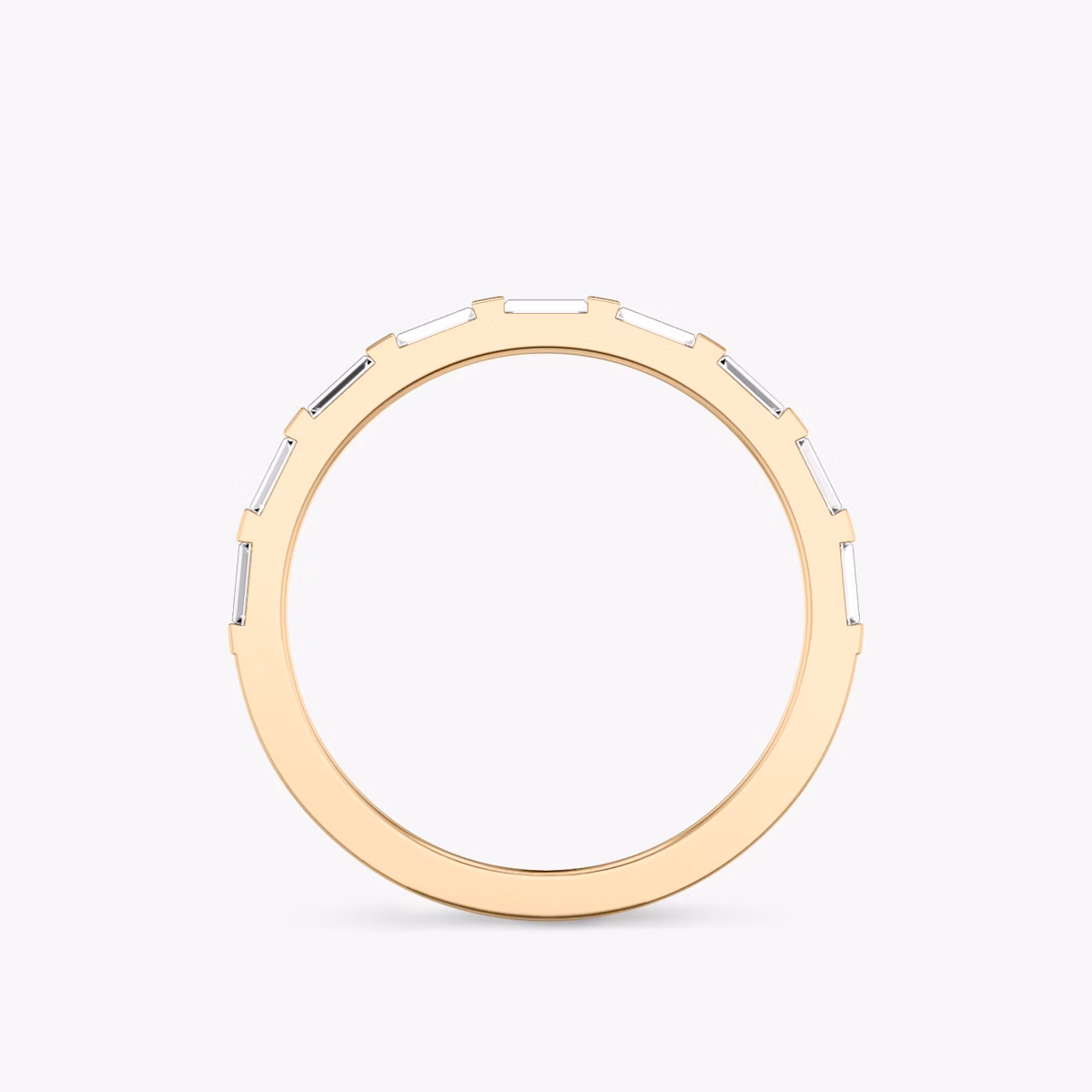 El Anillo Baguette Bar | Baguette | 14k | Oro rosa | bandStyle: half
