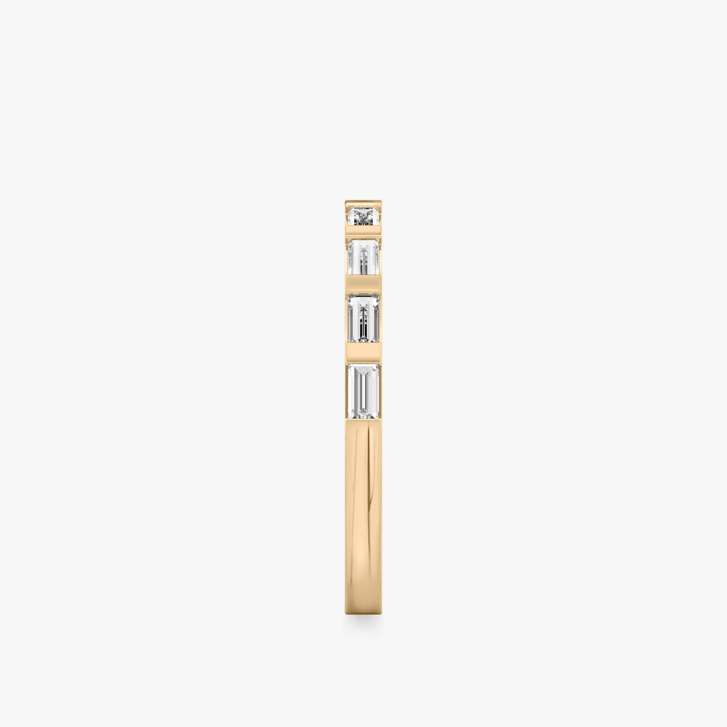 The Baguette Bar Band | Baguette | 14k | Rose Gold | bandStyle: half