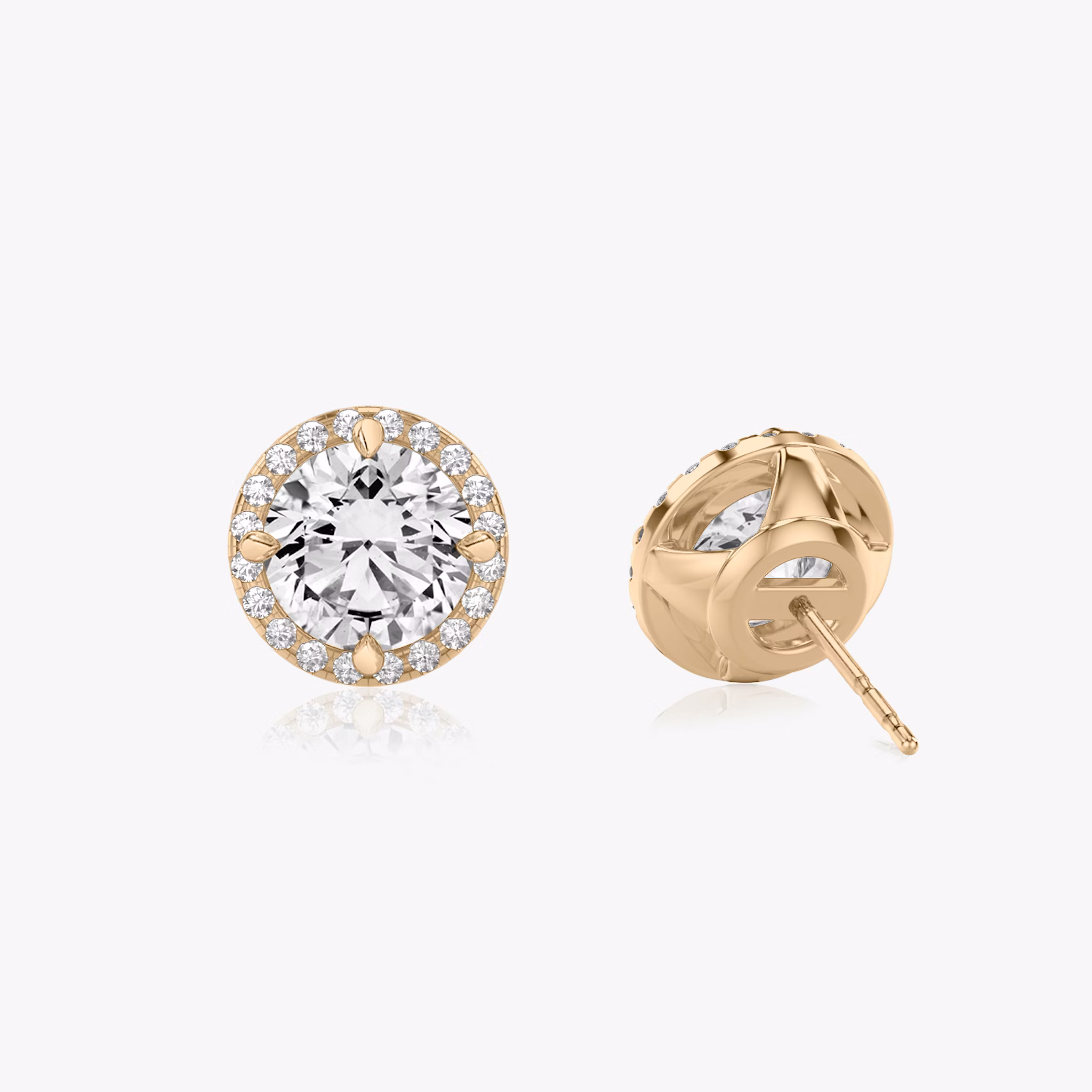 Halo Stud | Round Brilliant | 14k | Rose Gold | caratWeight: other
