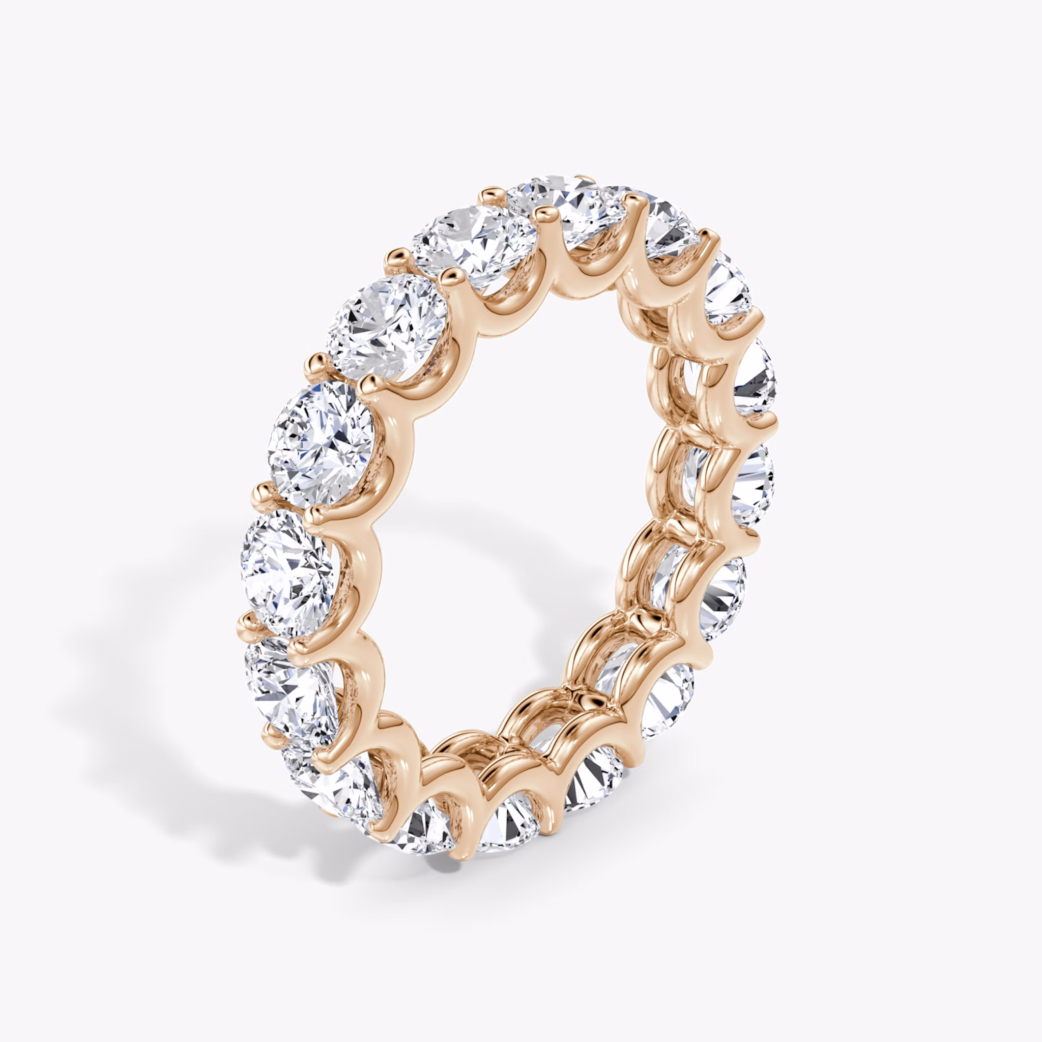 The Eternity Band | Round Brilliant | 14k | Rose Gold | bandStyle: full | caratWeight: 4.0ct
