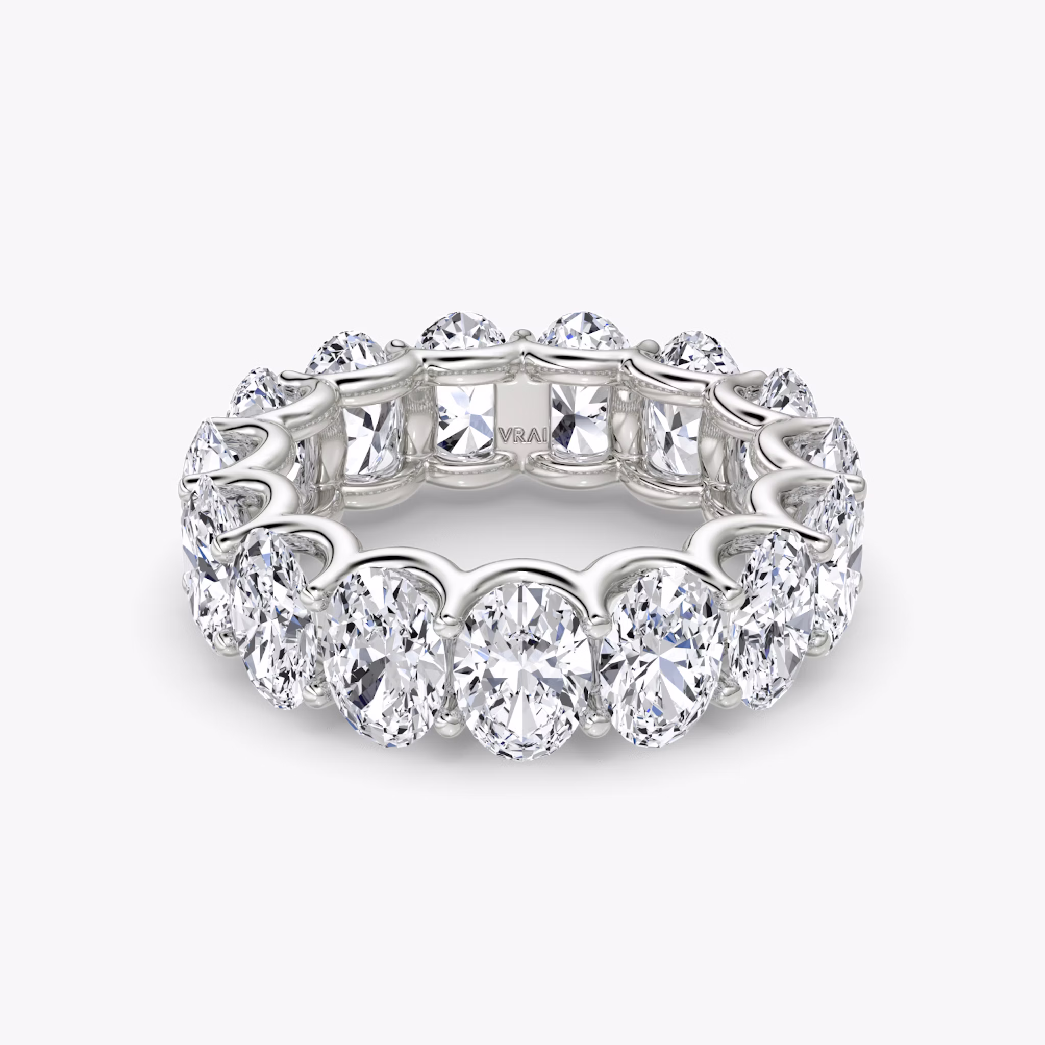 An Eternity Band in white gold or platinum.