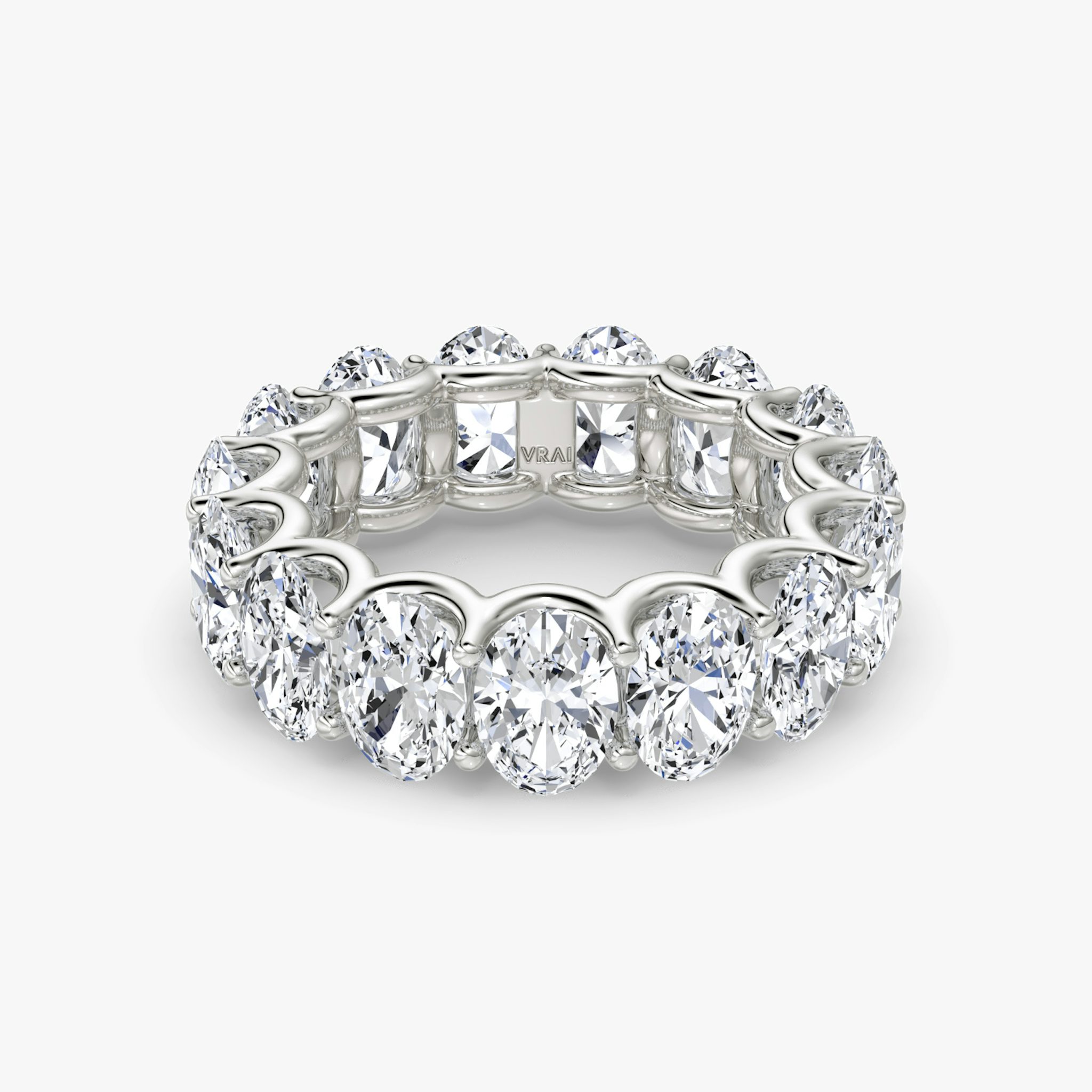 An Eternity Band in white gold or platinum.