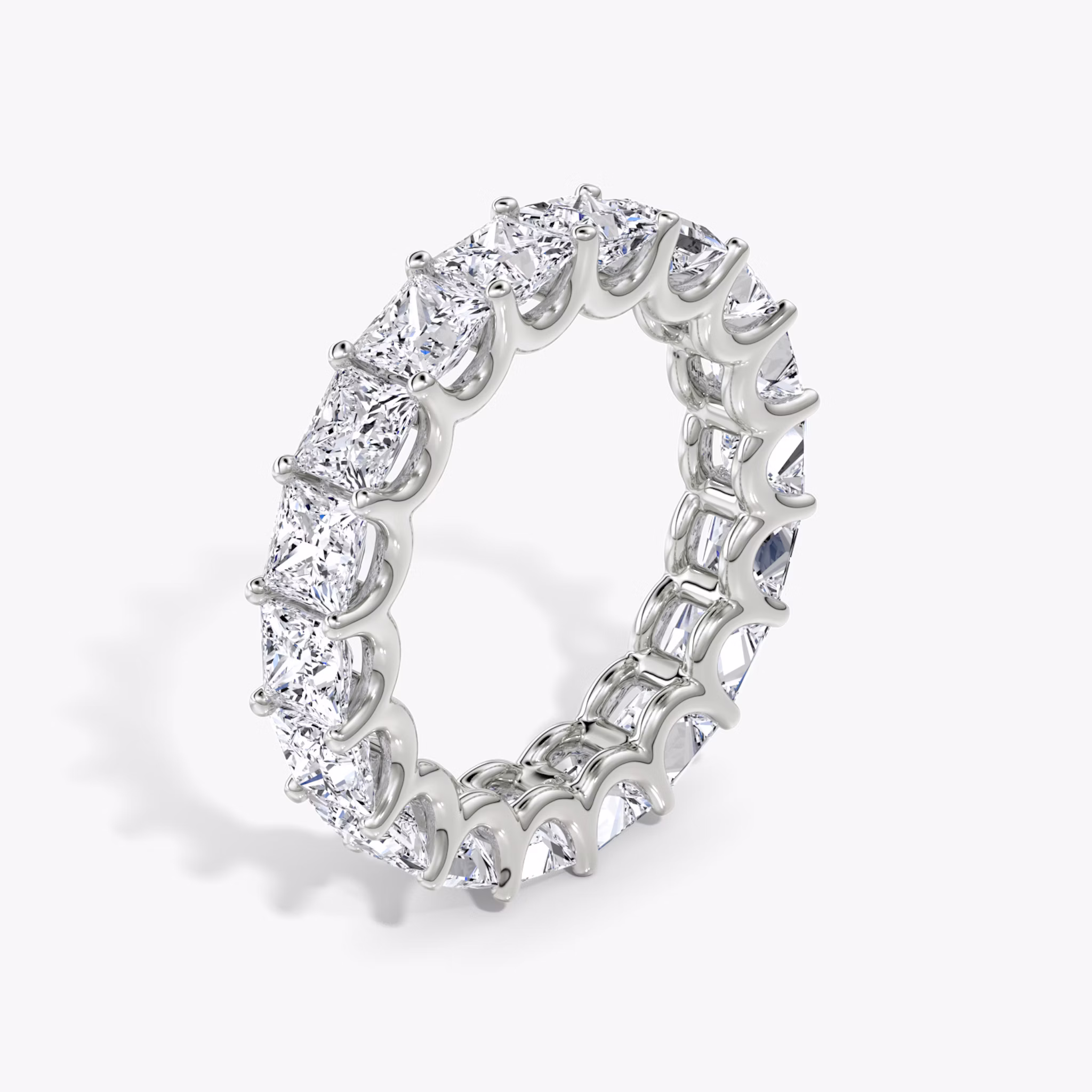 The Eternity Band | Princess | 18k | White Gold | bandStyle: full | caratWeight: 4.5ct