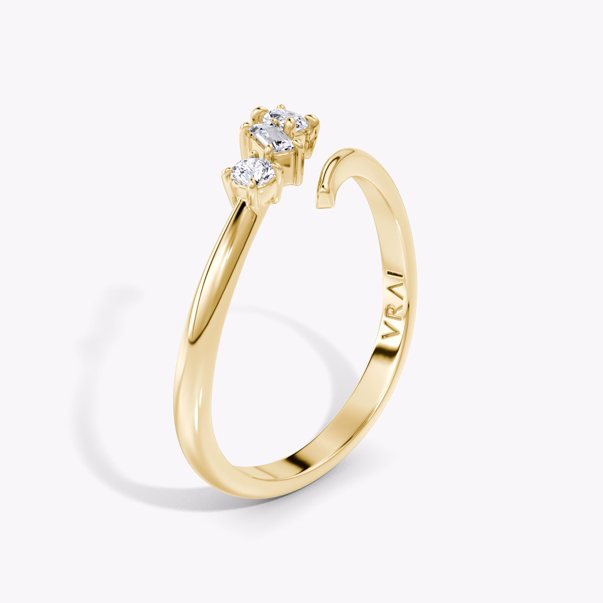 Orion Ring | Round Brilliant, Baguette and Marquise | 14k | Yellow Gold