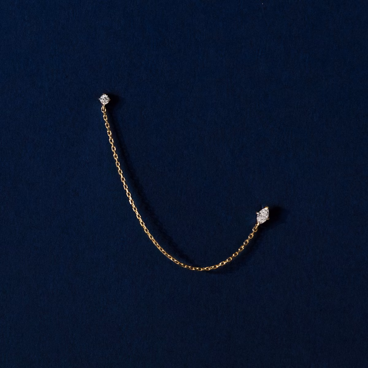 Shooting Star Ohrring | Marquise und Round Brilliant | 14k | Gelbgold