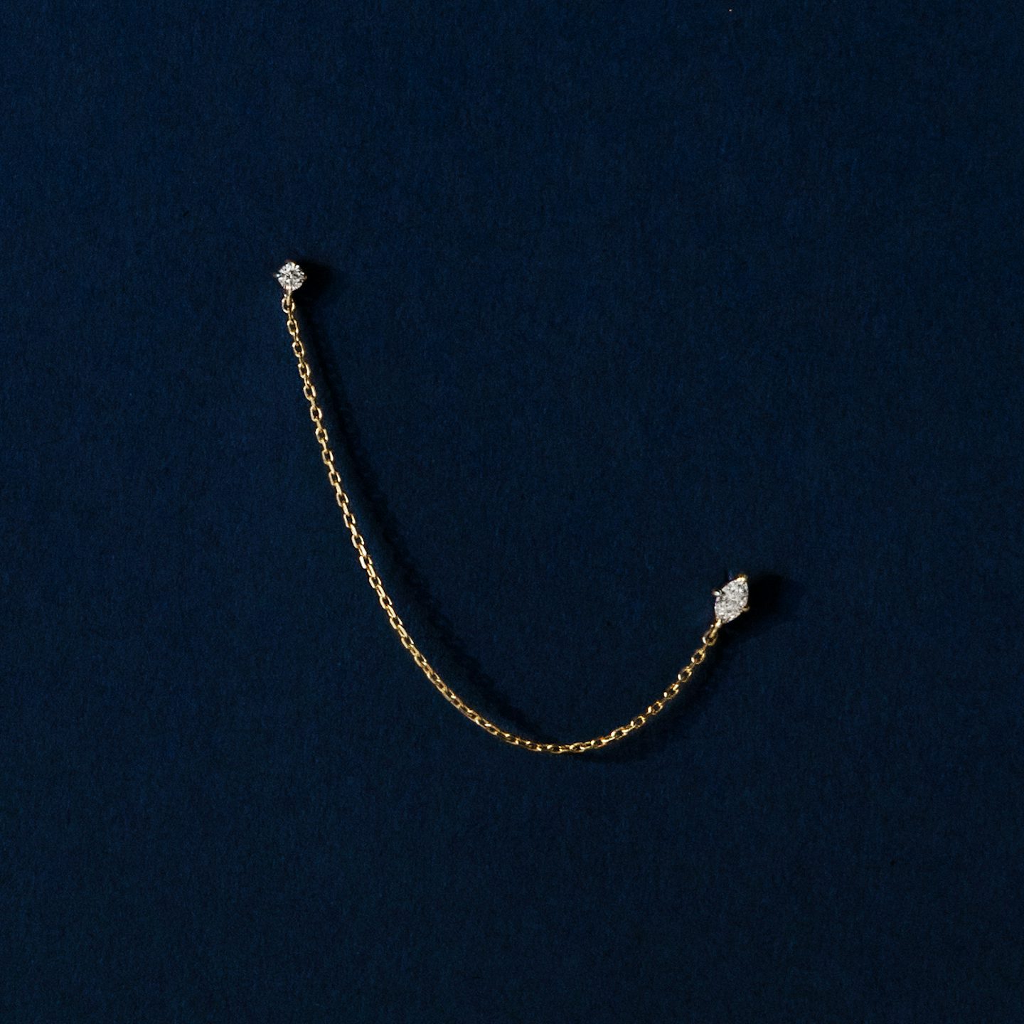 Shooting Star Ohrring | Marquise und Round Brilliant | 14k | Gelbgold