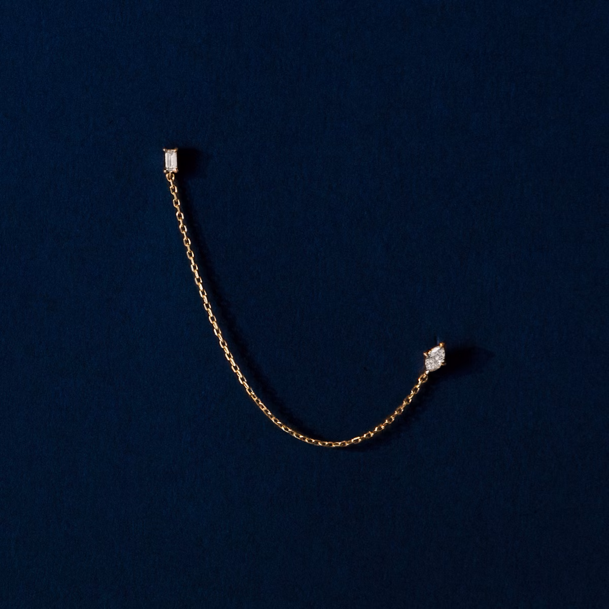 Shooting Star Ohrring | Marquise und Baguette | 14k | Gelbgold