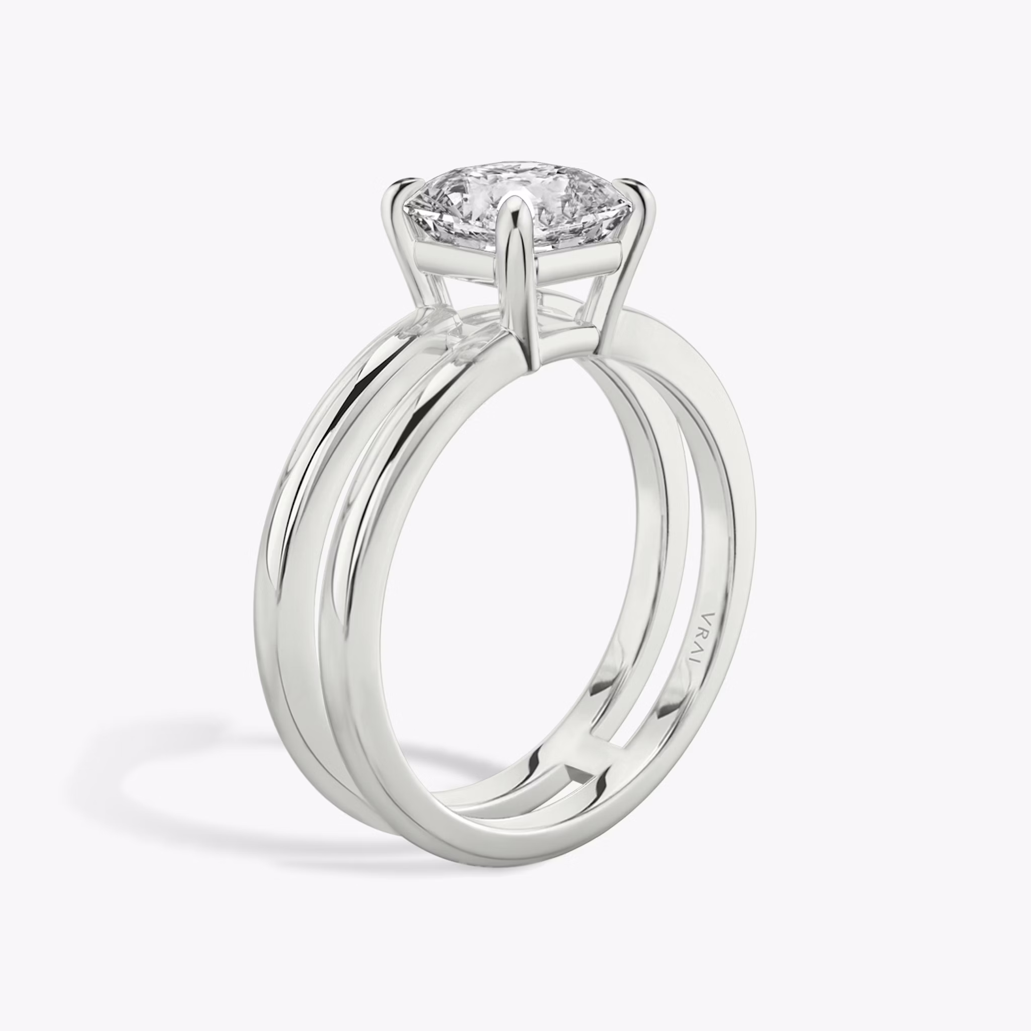 The Double Band | Asscher | Platinum | bandAccent: Plain | diamondOrientation: vertical | caratWeight: other