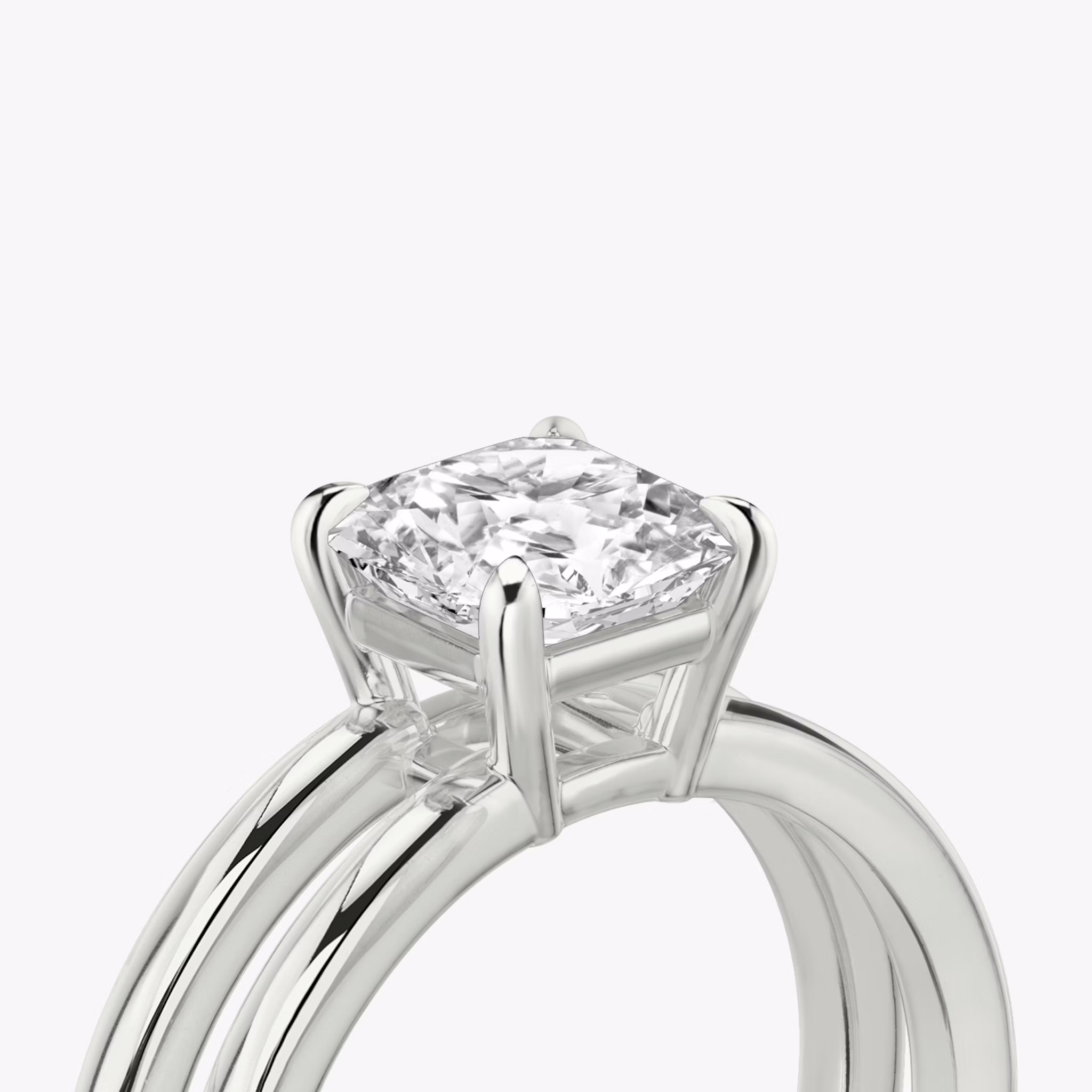 The Double Band | Asscher | Platinum | bandAccent: Plain | diamondOrientation: vertical | caratWeight: other