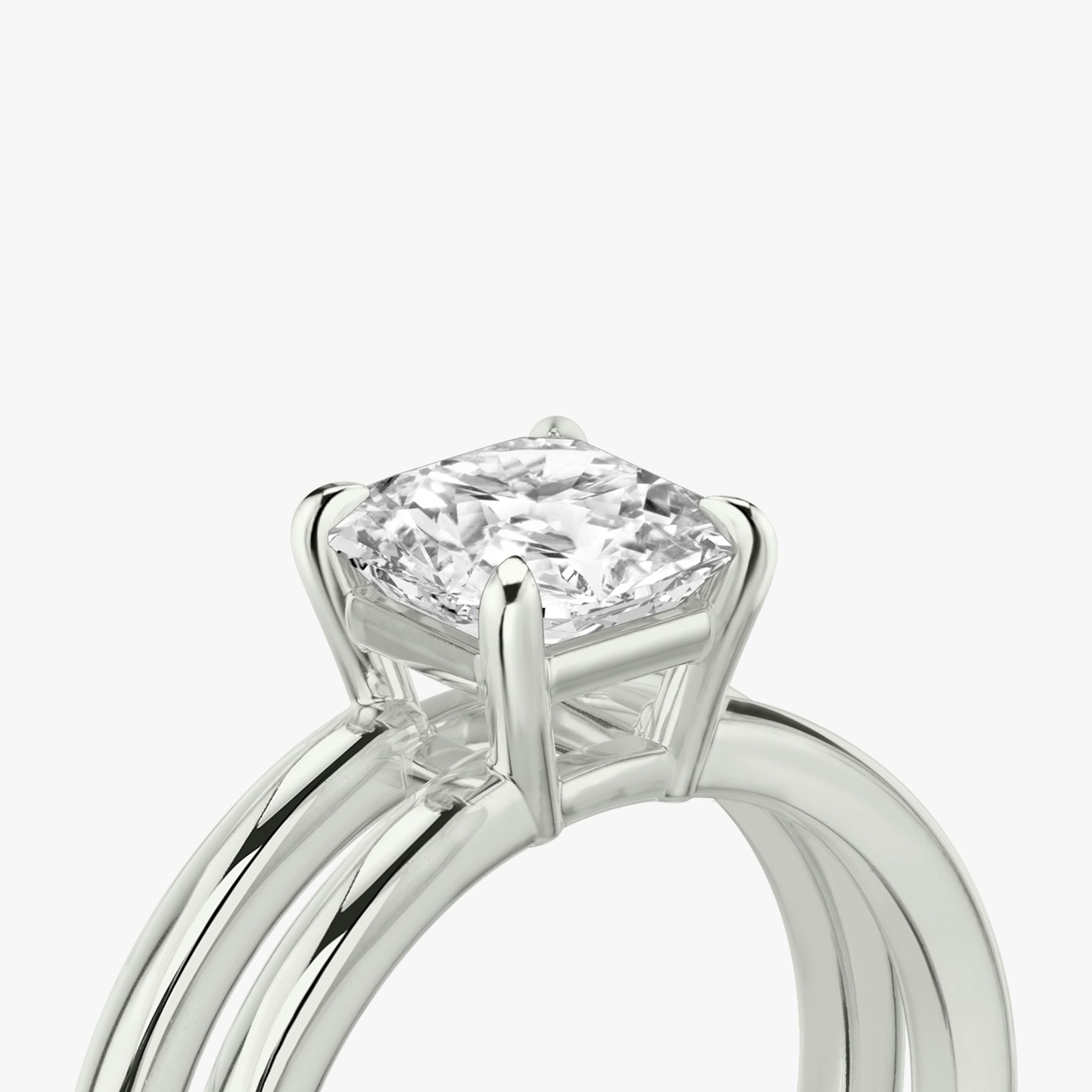 The Double Band | Asscher | Platinum | bandAccent: Plain | diamondOrientation: vertical | caratWeight: other