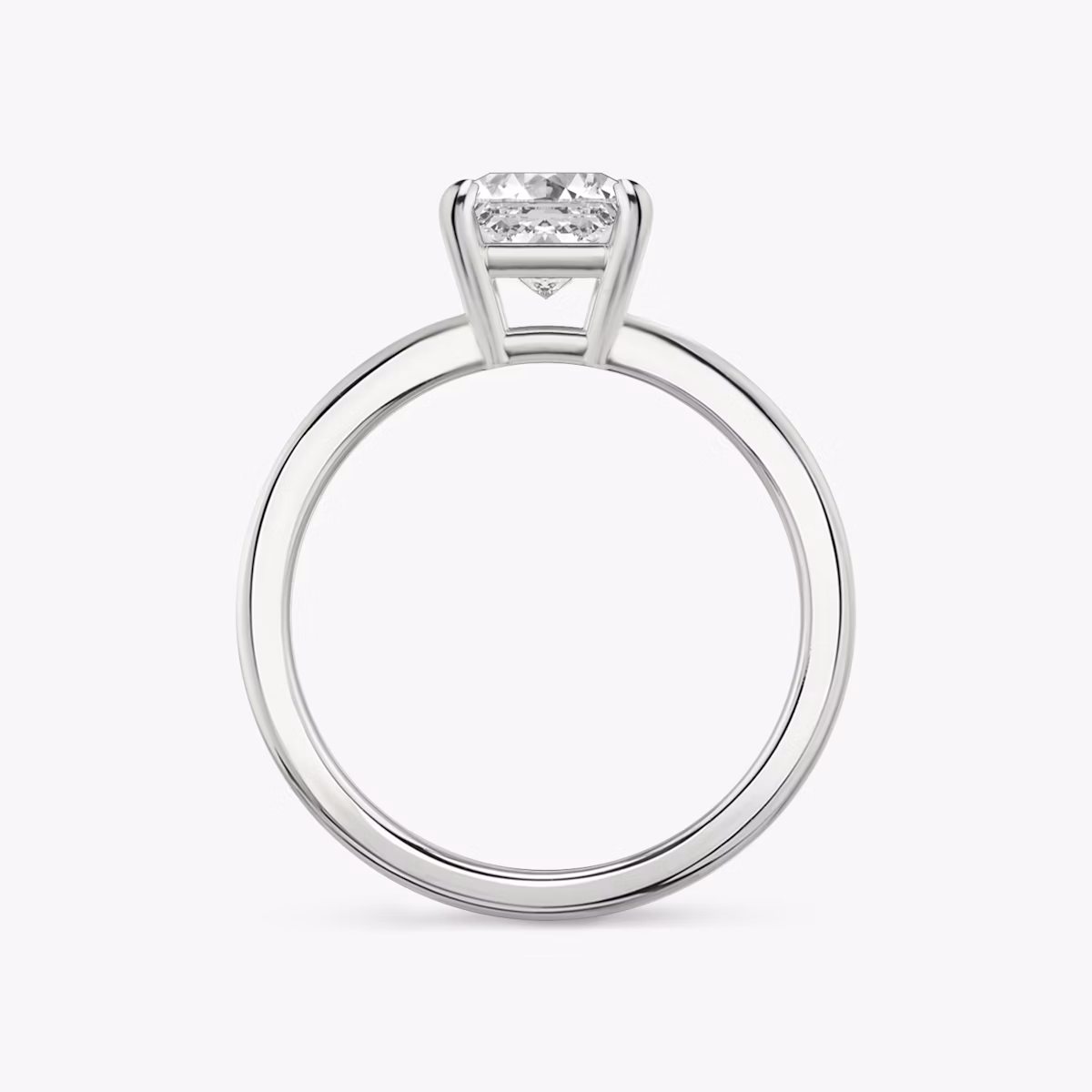The Double Band | Asscher | 18k | White Gold | bandAccent: Plain | diamondOrientation: vertical | caratWeight: other