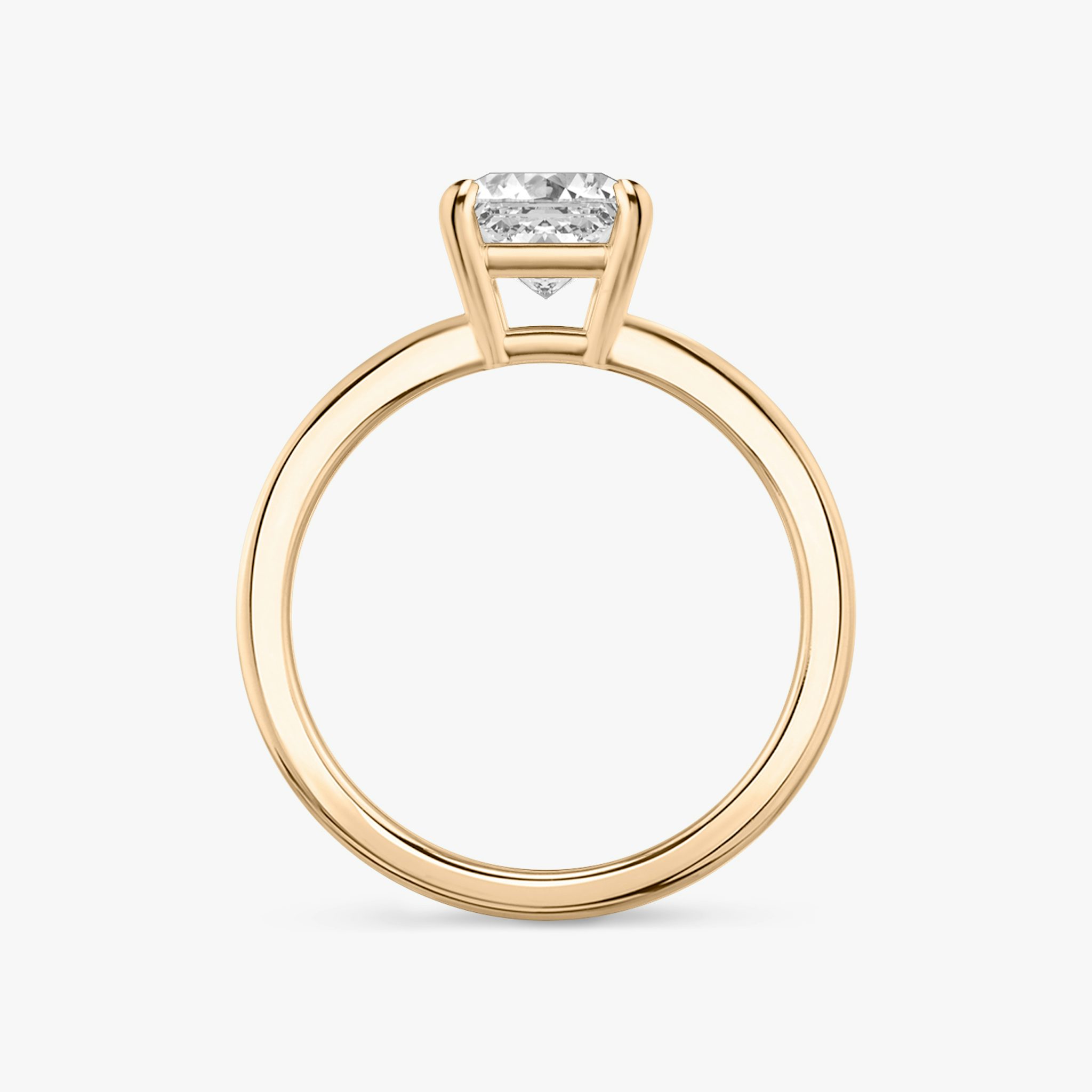 The Double Band | Asscher | 14k | Rose Gold | bandAccent: Plain | diamondOrientation: vertical | caratWeight: other