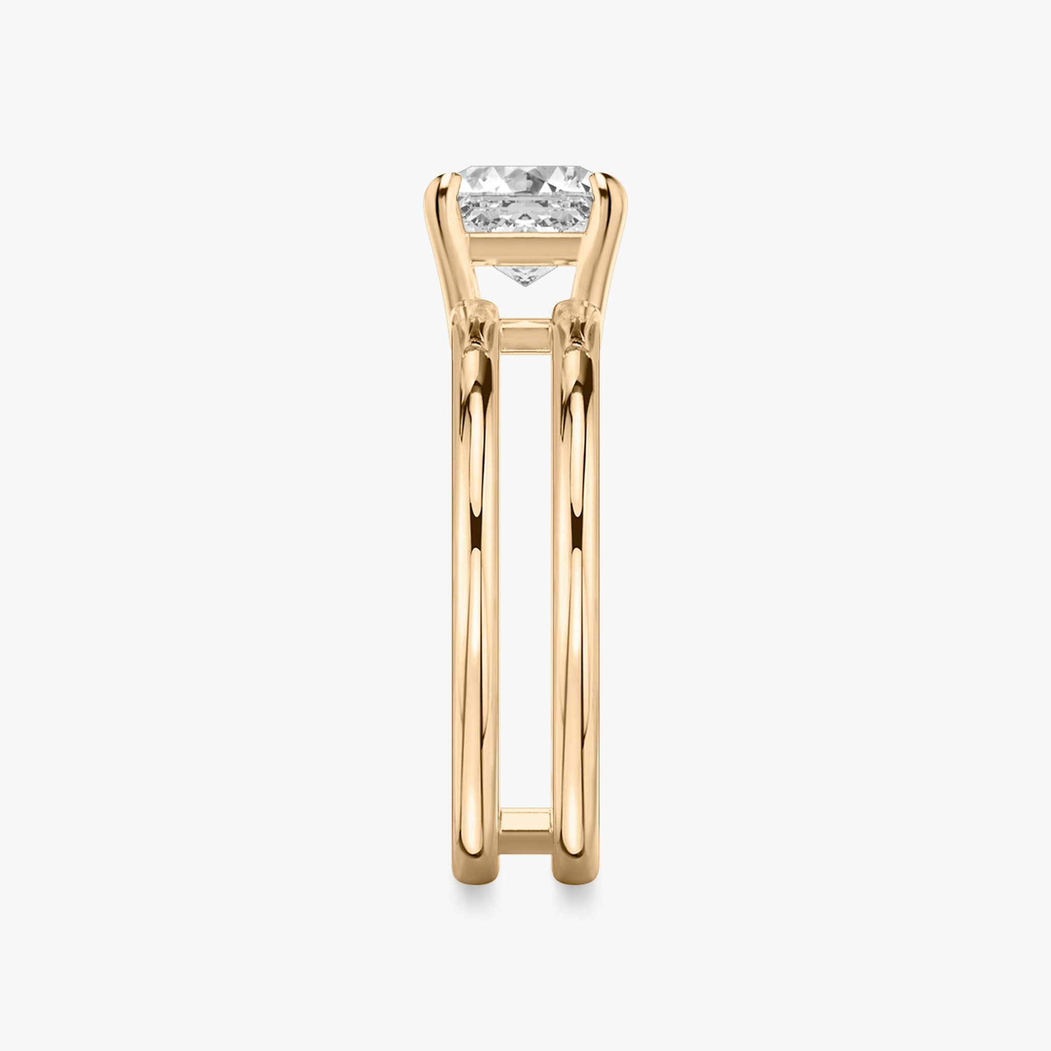The Double Band | Asscher | 14k | Rose Gold | bandAccent: Plain | diamondOrientation: vertical | caratWeight: other