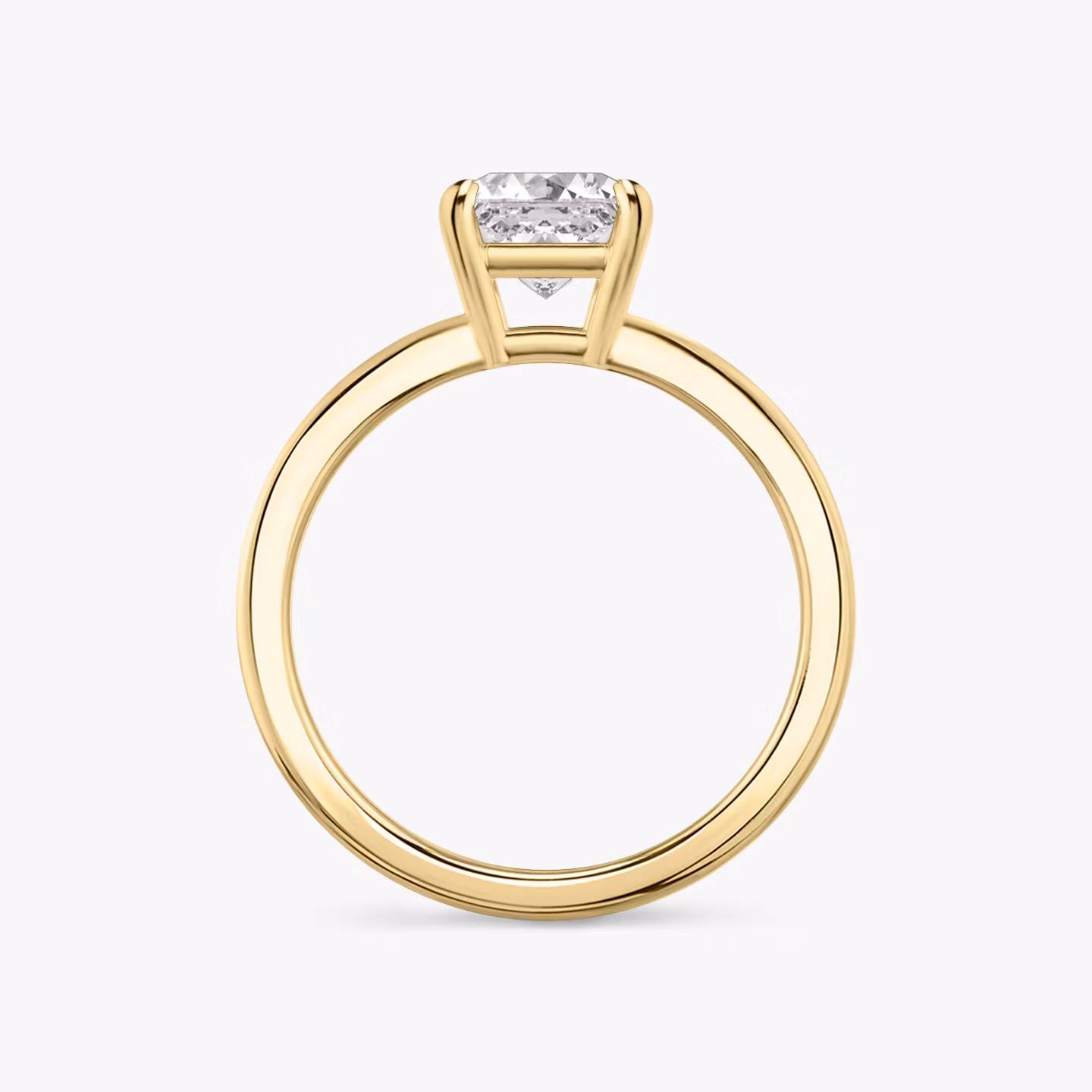Bague de fiançailles Double Band | Asscher | 18k | Or jaune | bandAccent: Simple | diamondOrientation: vertical | caratWeight: other